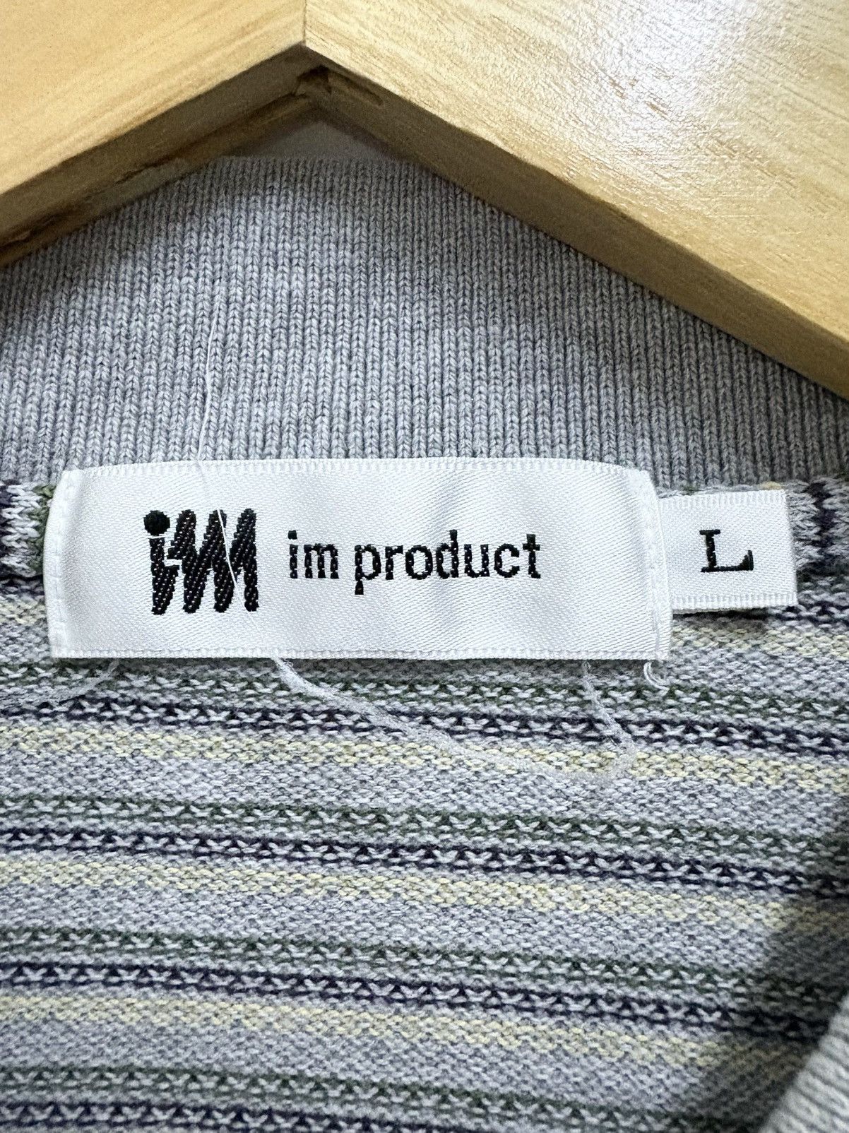 Issey Miyake 2000's iM Issey Miyake Stripe Pattern Grey Polo Shirt Size US L / EU 52-54 / 3 - 7 Thumbnail