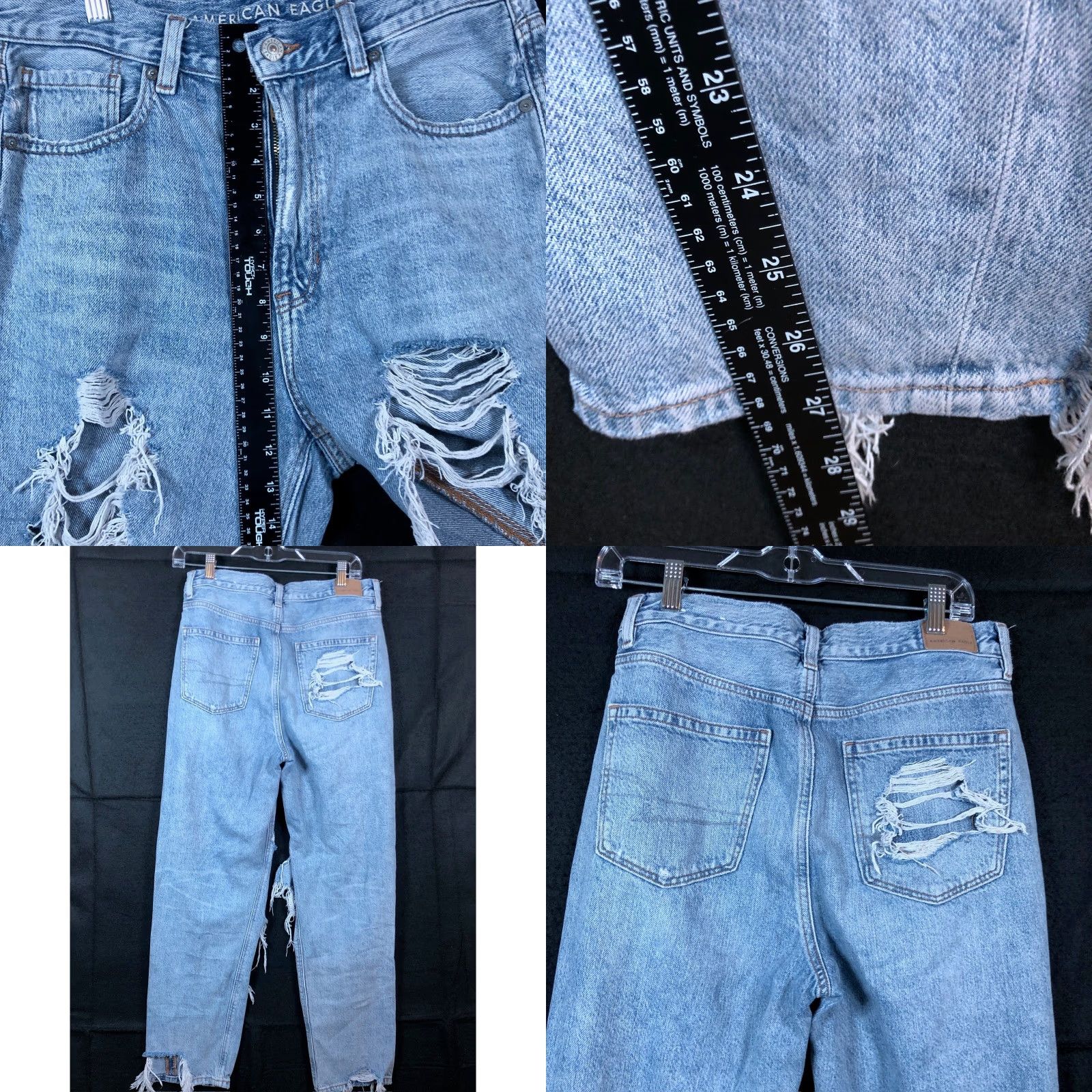 American Eagle Outfitters VINTAGE American Eagle Jeans Blue Denim High Rise Mom Distressed Thrashed 8 Womens Jeans Regular 30in 27in Inseam Womens Size 30" / US 8 / IT 44 - 8 Thumbnail