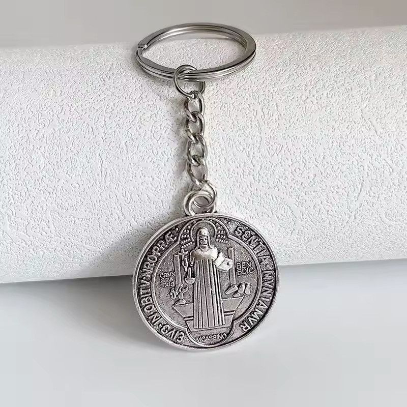 Jewelry Cross Key Chain in Silver, Men's