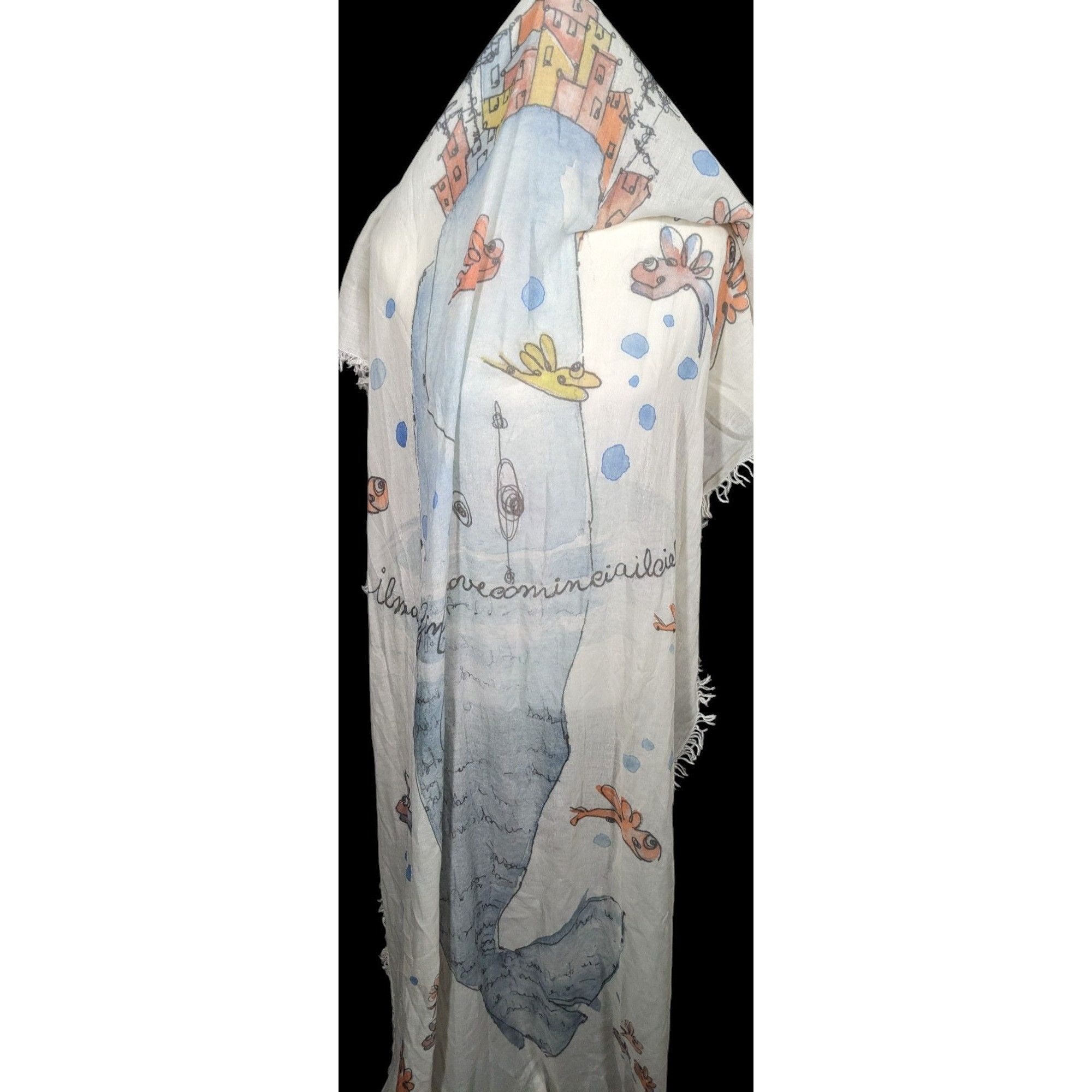 Other Whimsical Italian "The Sea Ends Where The Sky Begins" Art Sc Size ONE SIZE - 1 Thumbnail