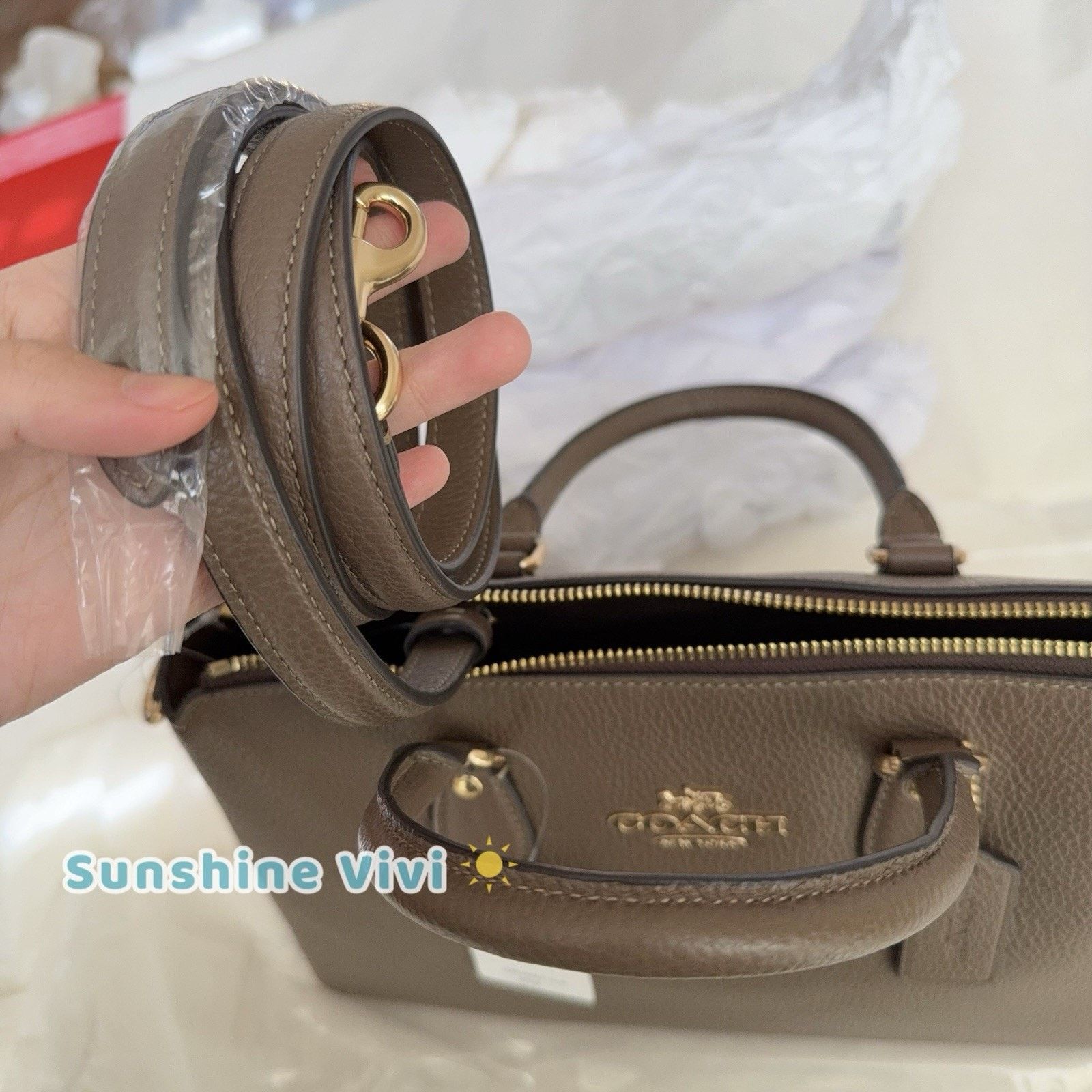 Coach NWT COACH Georgia Satchel leather CR156 Gold/Deep Blue Size ONE SIZE - 8 Thumbnail
