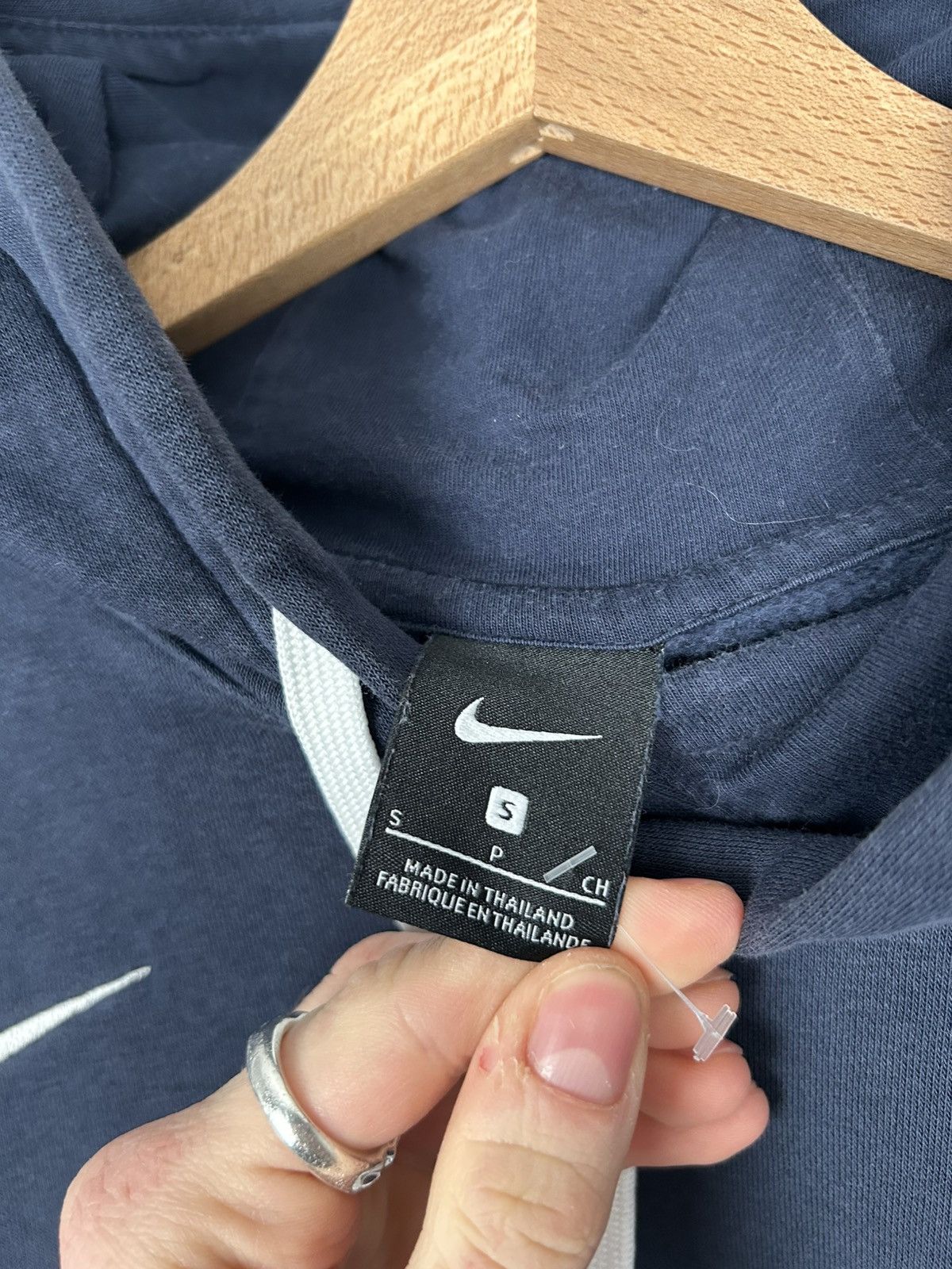 Nike Nike Swoosh Navy Hoodie Streetwear Boxy Fit Baggy Skate Size US S / EU 44-46 / 1 - 4 Thumbnail