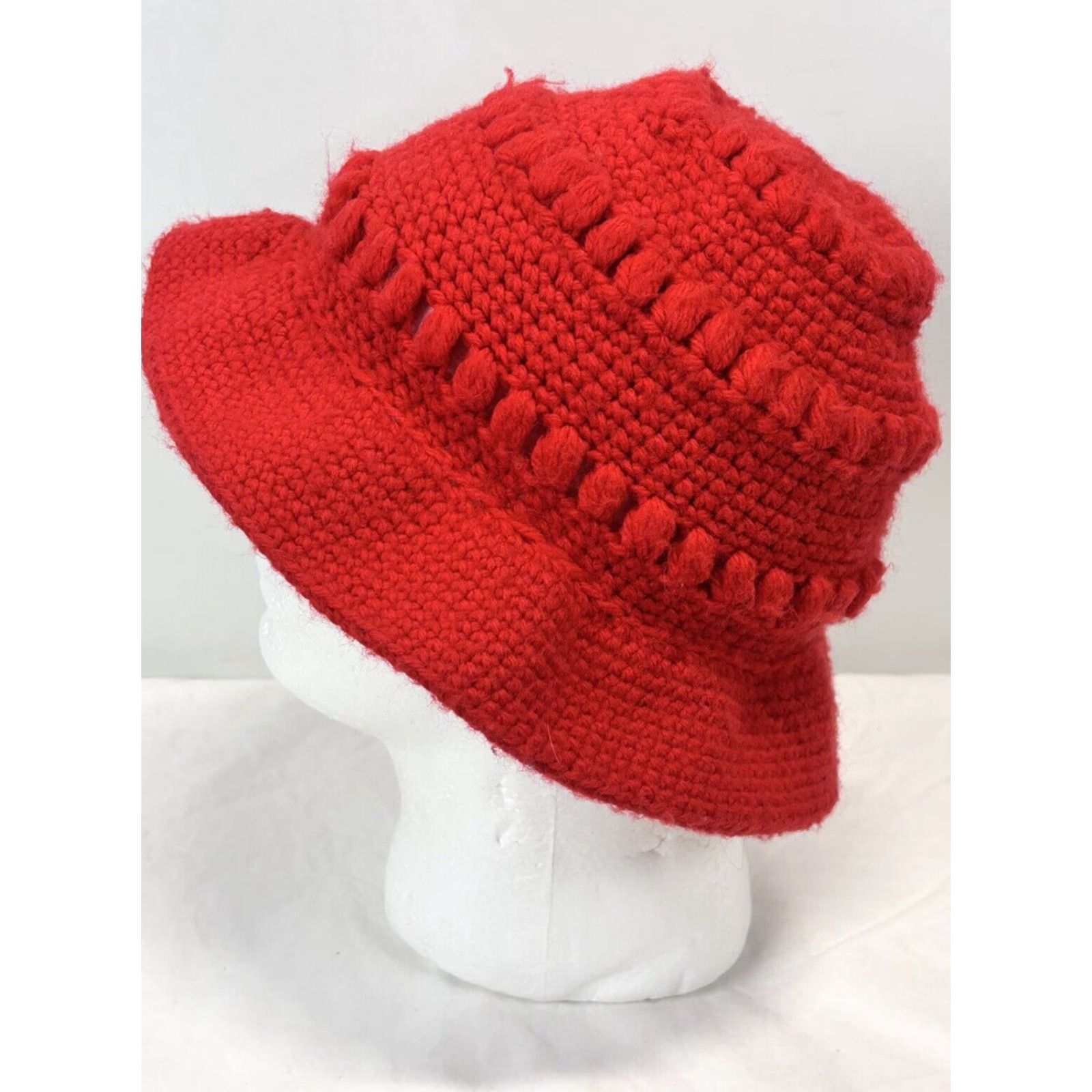 Vintage VINTAGE Boho Crochet Hat 1970s Red One Size Women’s Size ONE SIZE - 3 Thumbnail