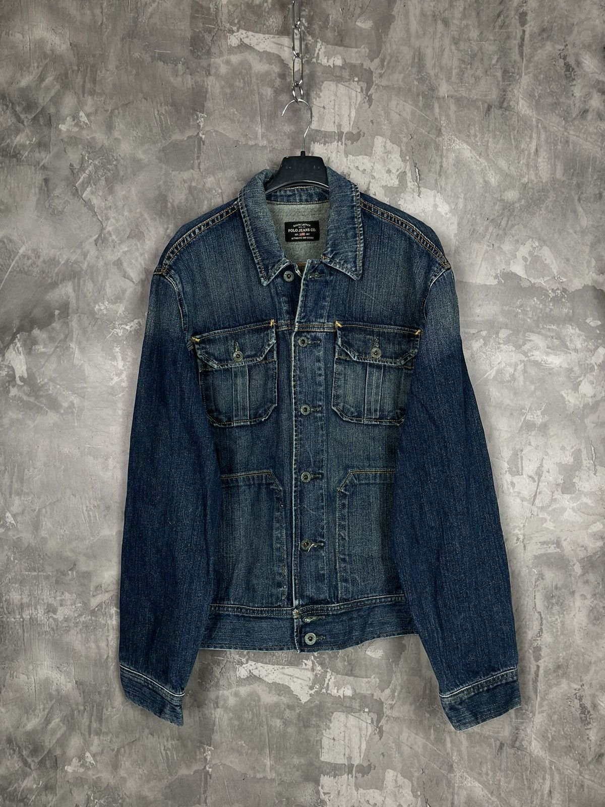 Polo Ralph Lauren × Ralph Lauren × Vintage Polo Vintage Denim Y2K Heavy Rare Streetwear Jacket Size US M / EU 48-50 / 2 - 1 Thumbnail