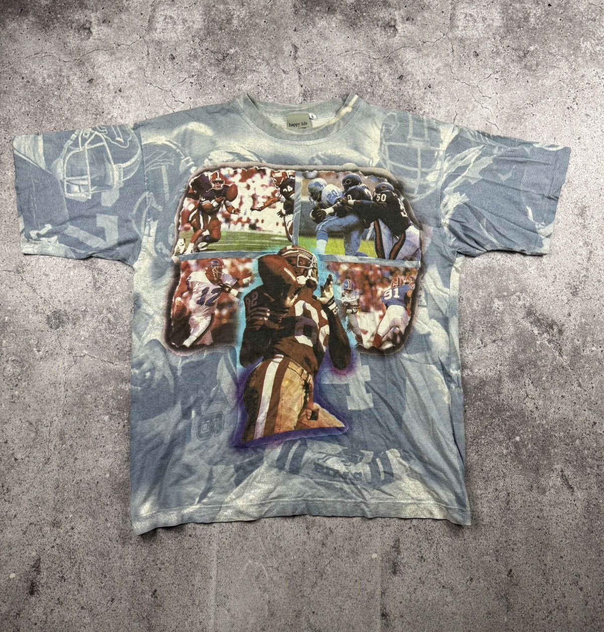 Starter 90’s Vintage Rugby Spirit All Over Print t shirt Boxy Size US L / EU 52-54 / 3 - 1 Thumbnail