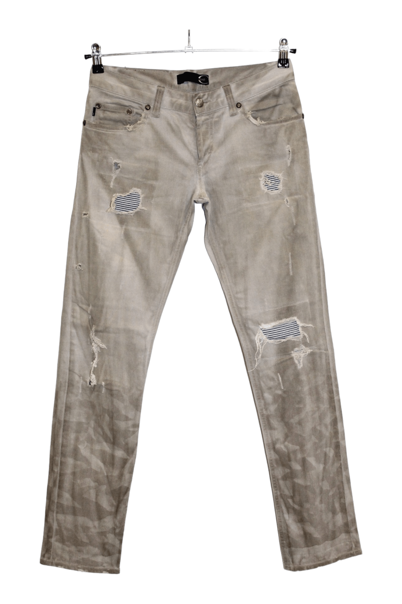 Just Cavalli Just Cavalli Rips Repair Distressed Coated Denim Slim Pants Size US 30 / EU 46 - 1 Thumbnail