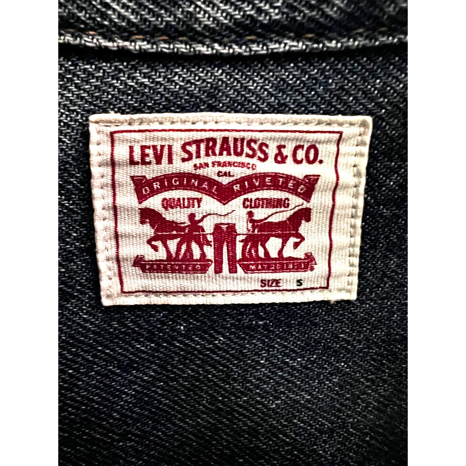 Levi's Levis Sawtooth Denim Pearl Snap Up Shirt Small Flap Pockets Size US S / EU 44-46 / 1 - 8 Thumbnail