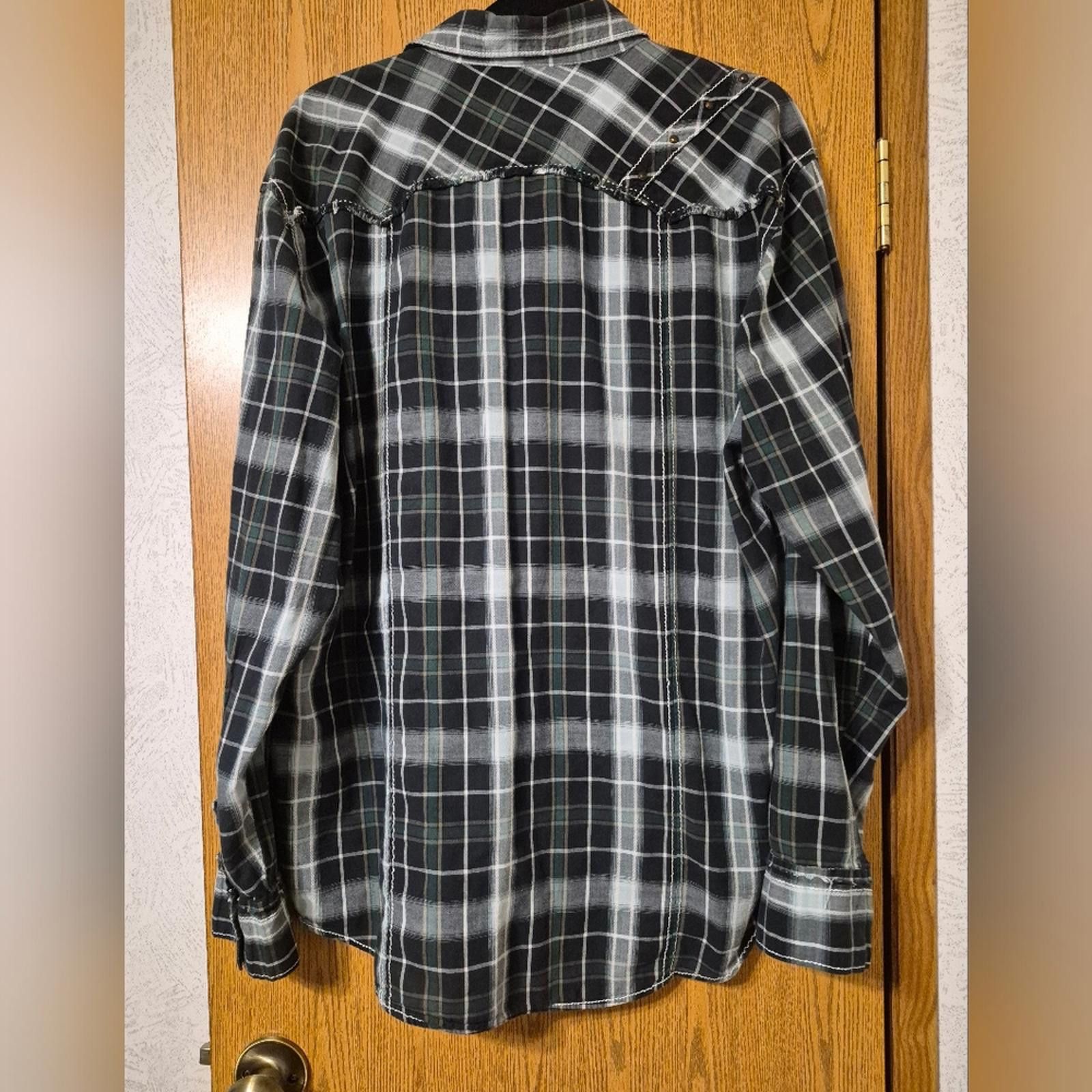 BKE BKE Green/Black Athletic Fit Plaid Shirt XXL Size US XXL / EU 58 / 5 - 3 Thumbnail