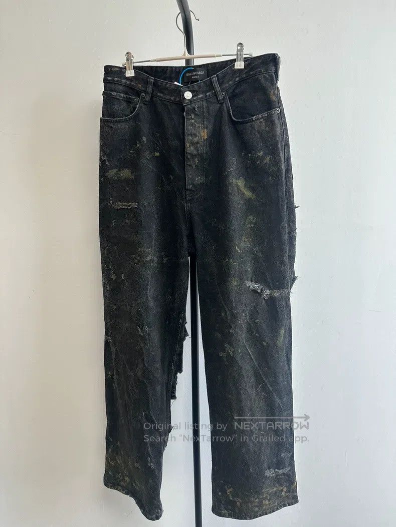 Balenciaga Balenciaga size XS Ripped Dirty Straight Jeans Size US 27 - 1 Thumbnail