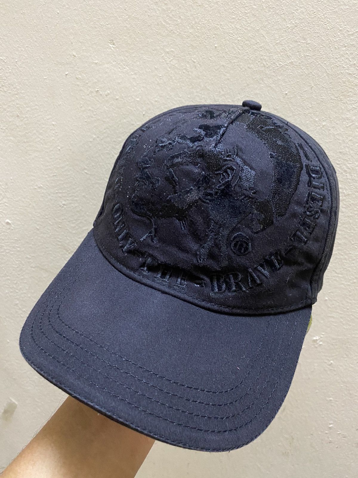 Diesel × Vintage Vintage 90's Diesel Archive Distressed Big Logo Cap Size ONE SIZE - 1 Thumbnail
