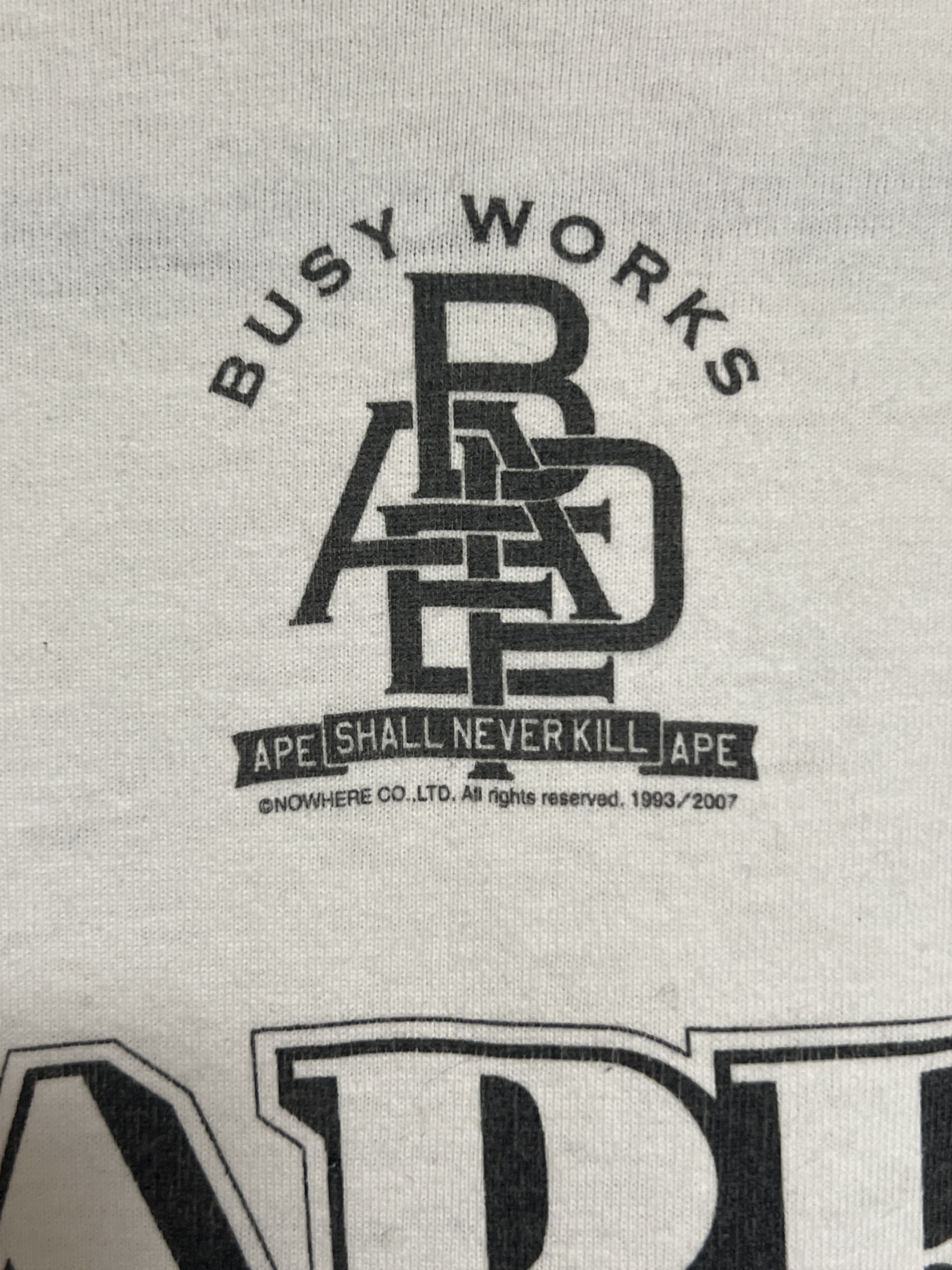 Bape OG BAPE Tee A Bathing Ape Busy Works Bank ASNKA White Medium Size US M / EU 48-50 / 2 - 9 Thumbnail