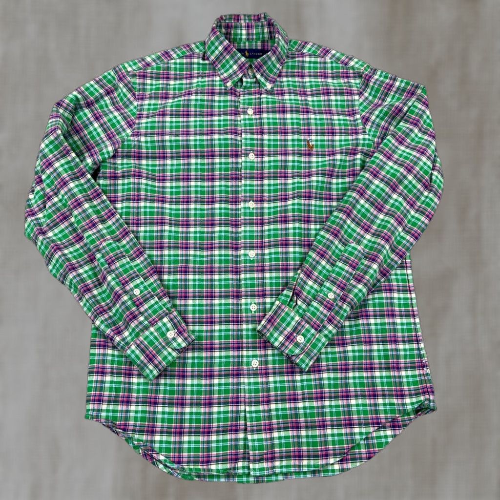 Ralph Lauren Ralph Lauren Shirt Men S Green Pink Button Up Oxford Cloth Plaid A36 Size US S / EU 44-46 / 1 - 1 Thumbnail