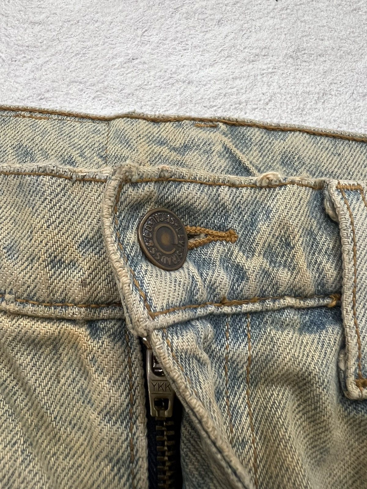 Number (N)ine 2000s Levis 505 Leather Mudwash Baggy Jeans y2k Lgb Ifsix Size US 32 / EU 48 - 9 Thumbnail