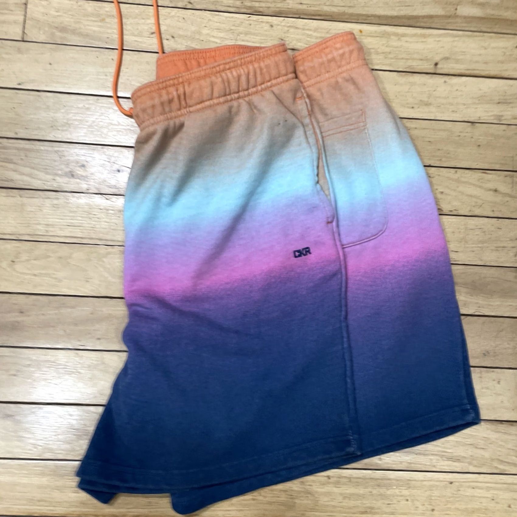 Vintage LCKR Shorts Men 2X Drawstring Stretch Pastel Orange Purple Gradient Sweatshorts Size US 39 - 3 Thumbnail