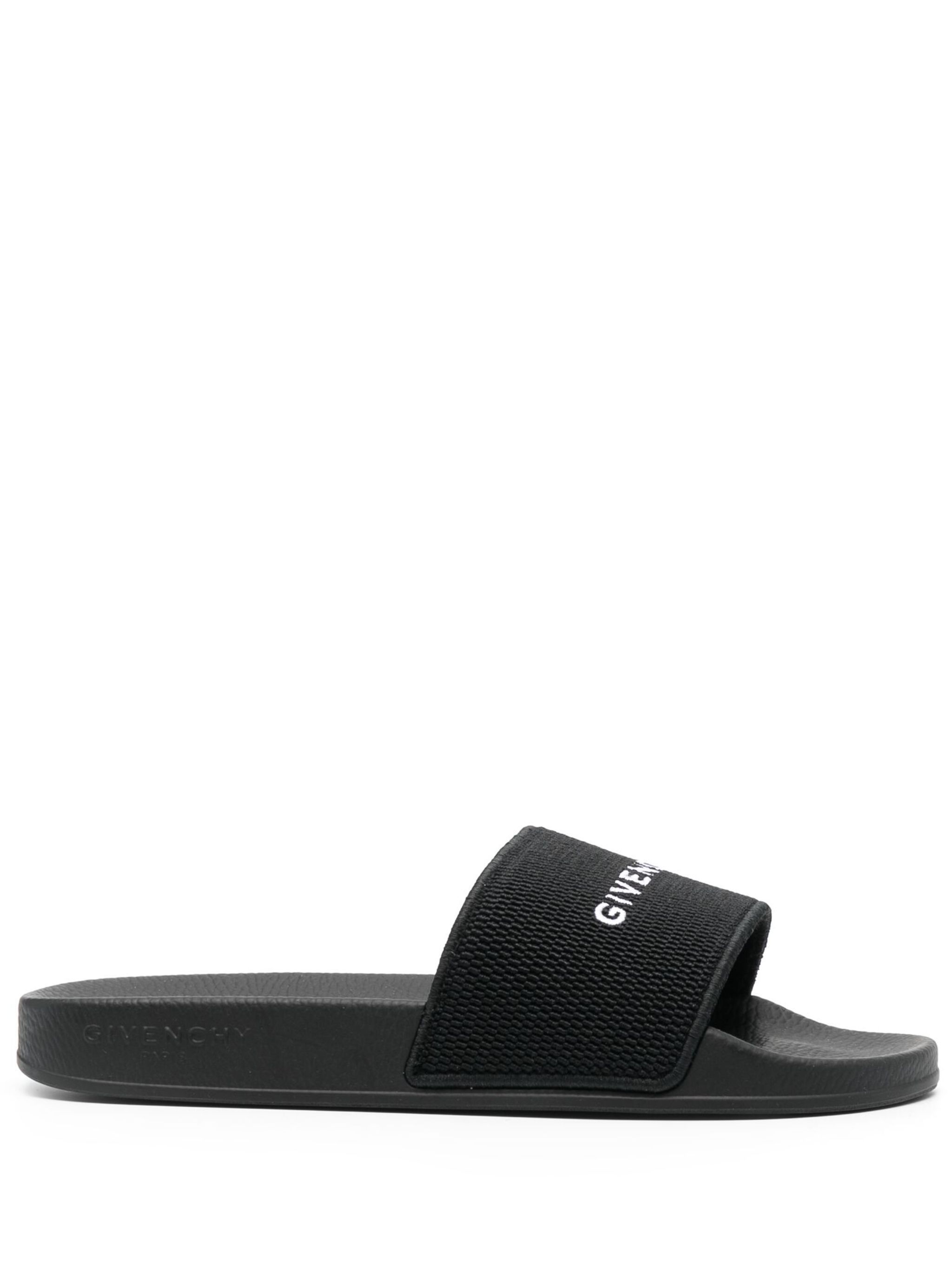 Givenchy o1srvl11e1224 Logo-Embroidered Slides in Black Size US 6 / IT 36 - 1 Thumbnail