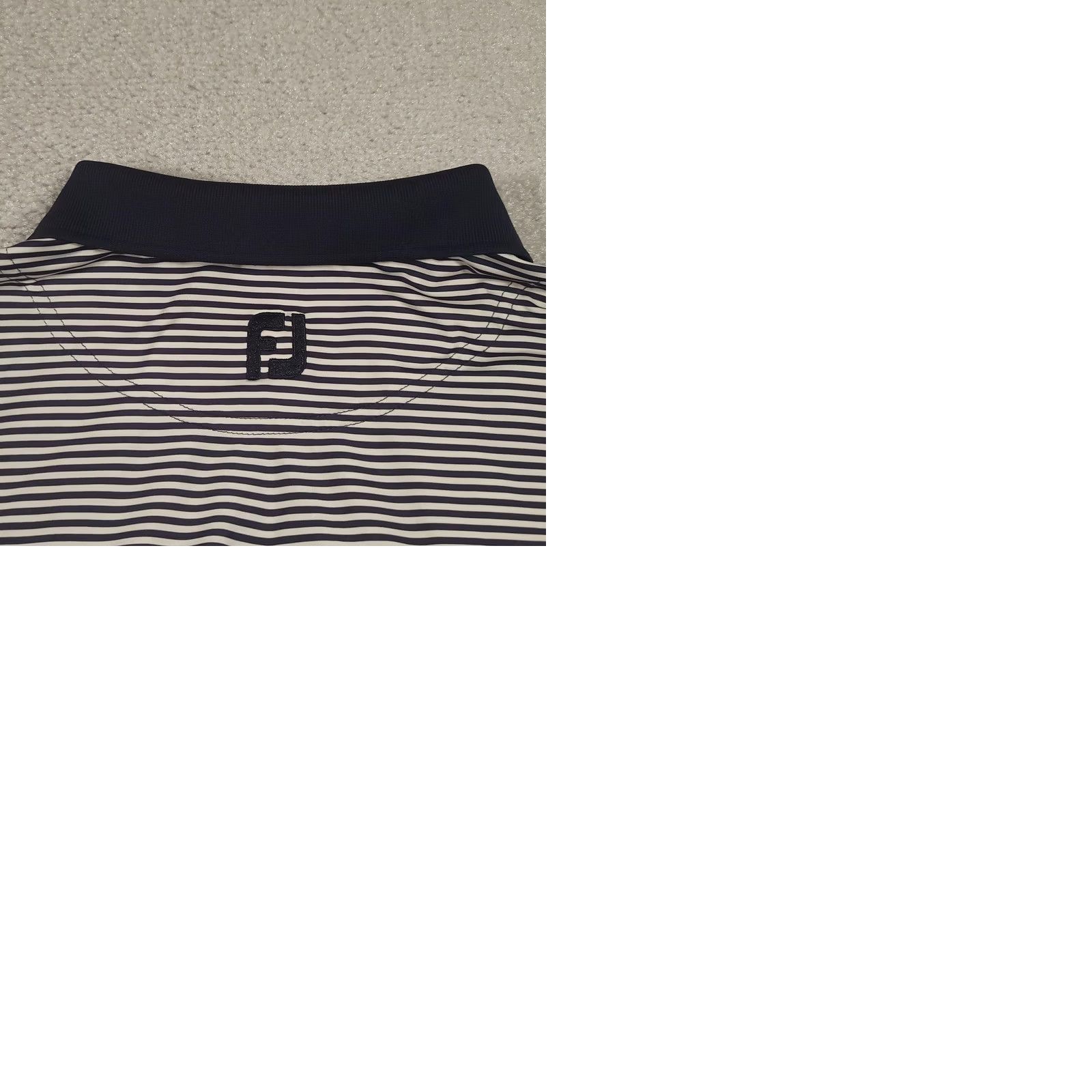 Footjoy FootJoy Polo Shirt Mens XL Striped Navy White Golf Performance Lightweight Size US XL / EU 56 / 4 - 9 Thumbnail