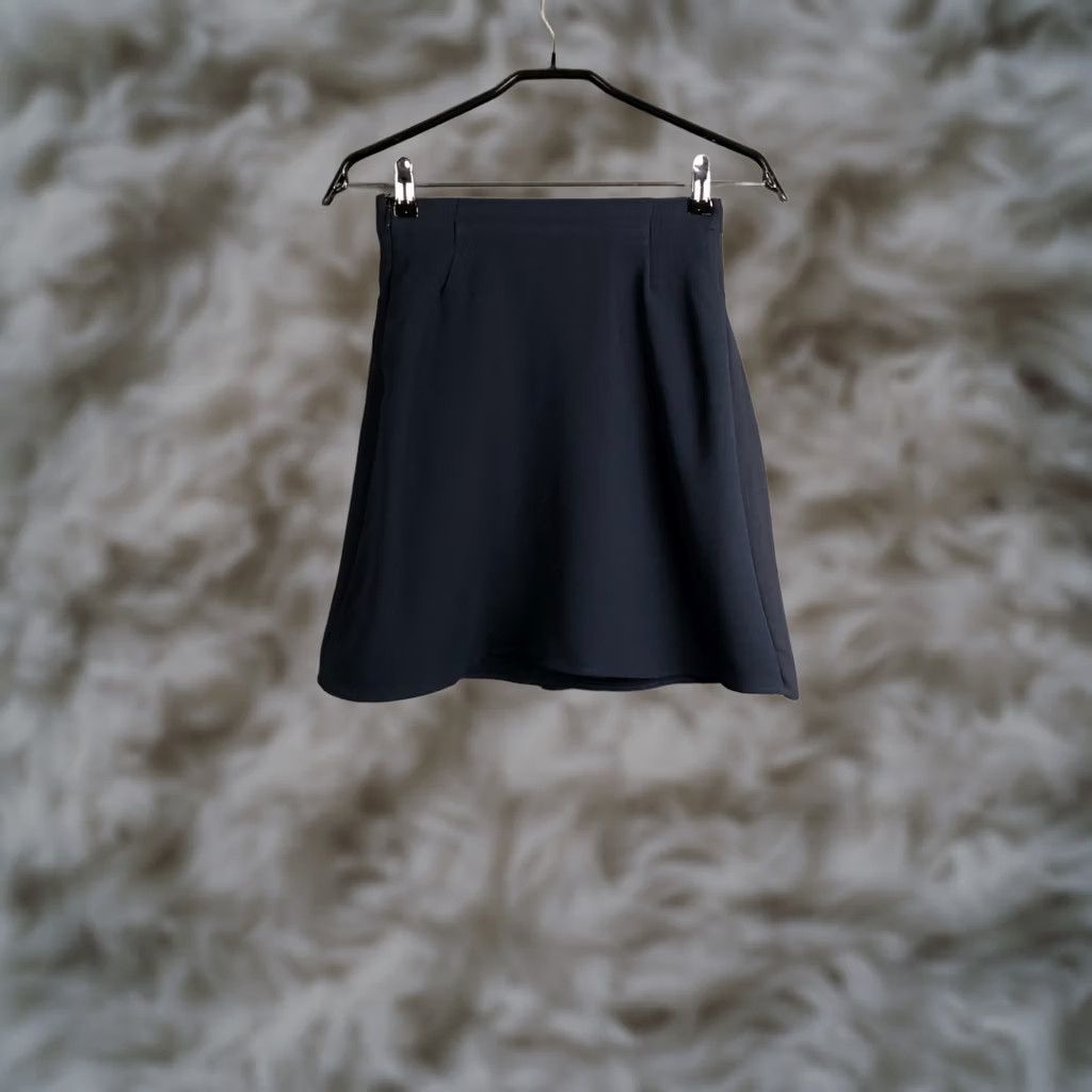 Vintage CLAUDIE PIERLOT Women’s Pleated Mini Skirt Size 36 Deep Navy Blue Polyester Blend Buckle Side Zip Short, Theme Classic, 36, Blue, Skirt, Women Size 25" / US 0 / IT 36 - 1 Thumbnail