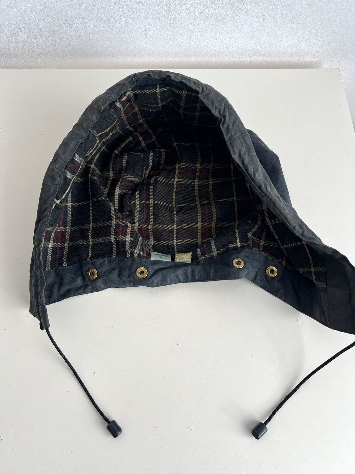 Barbour Vintage 1980s Barbour Waxed Hood Navy Blue Size ONE SIZE - 7 Thumbnail