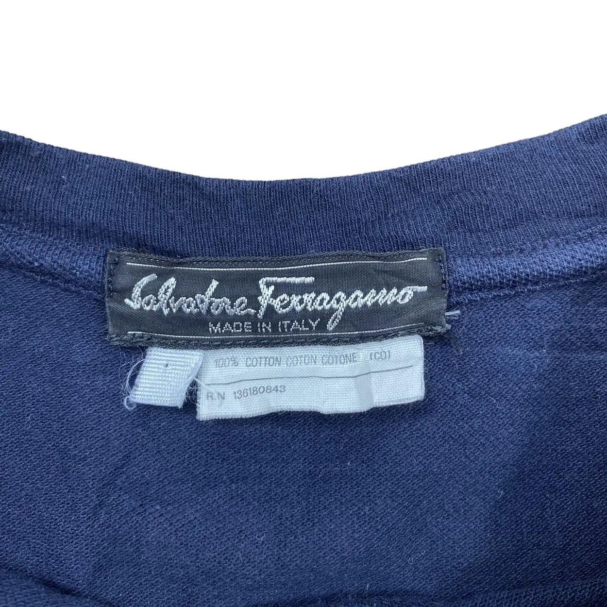 Salvatore Ferragamo Vtg SALVATORE FERRAGAMO Made In ITALY Henley Tee Shirt Size US M / EU 48-50 / 2 - 2 Thumbnail