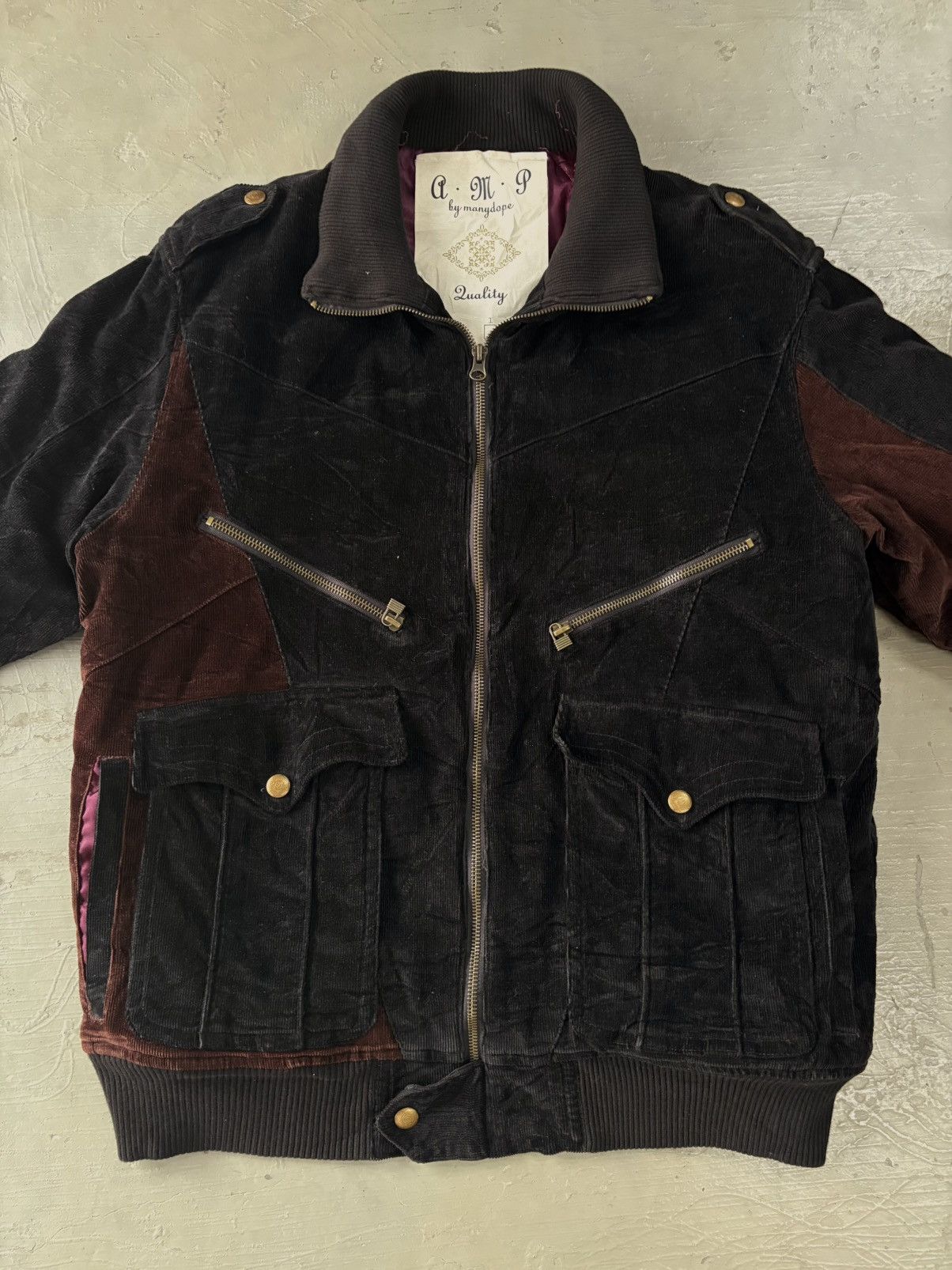 14th Addiction AMP Manydope Corduroy Bomber Issey Miyake Patchwork Style Size US M / EU 48-50 / 2 - 4 Thumbnail