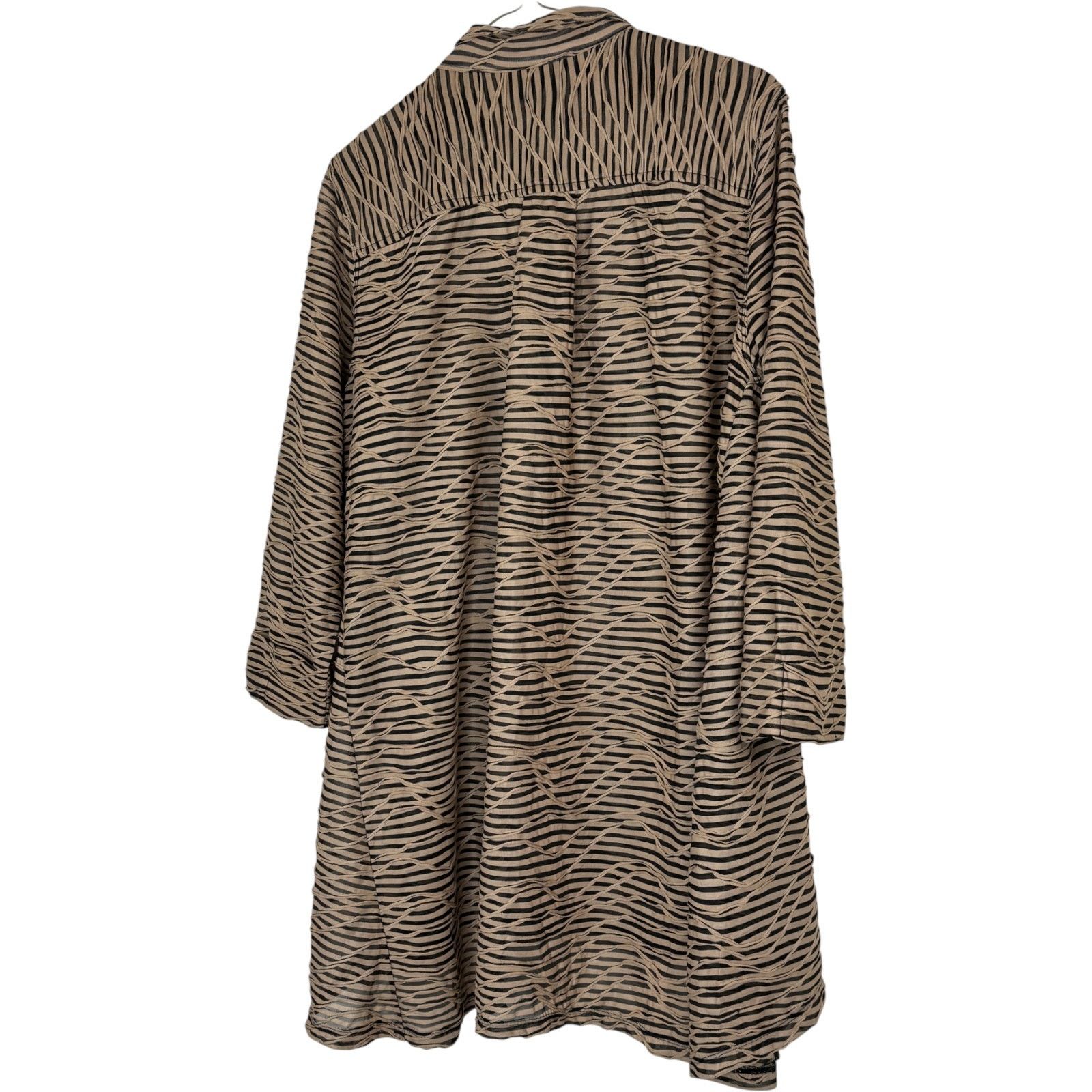 Other Vincente Shawl Shrug XL Brown Black Striped Textured Size XL / US 12-14 / IT 48-50 - 9 Thumbnail