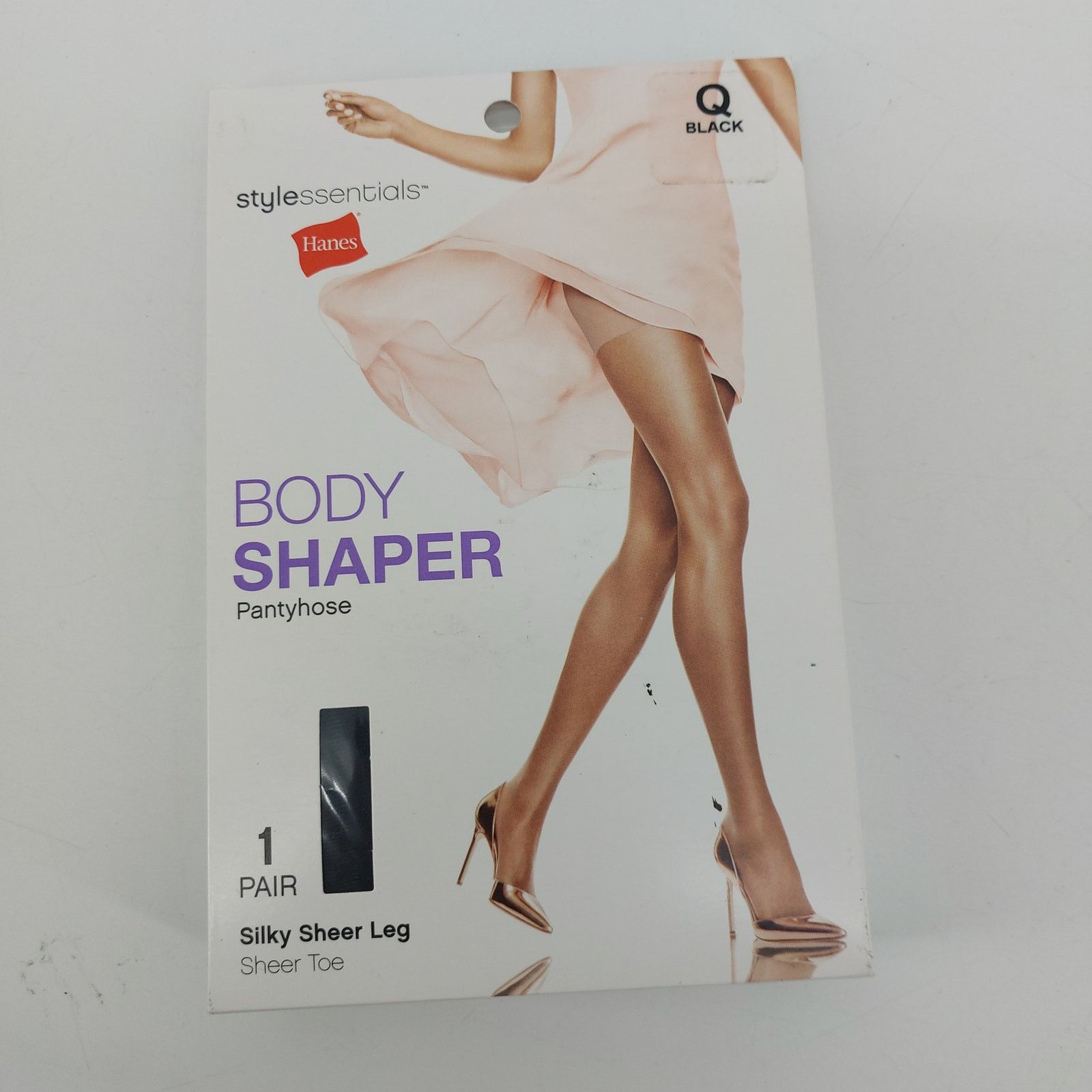 Hanes Hanes Black Q Stylessentials Body Shaper Pantyhose Silky Size ONE SIZE - 1 Thumbnail