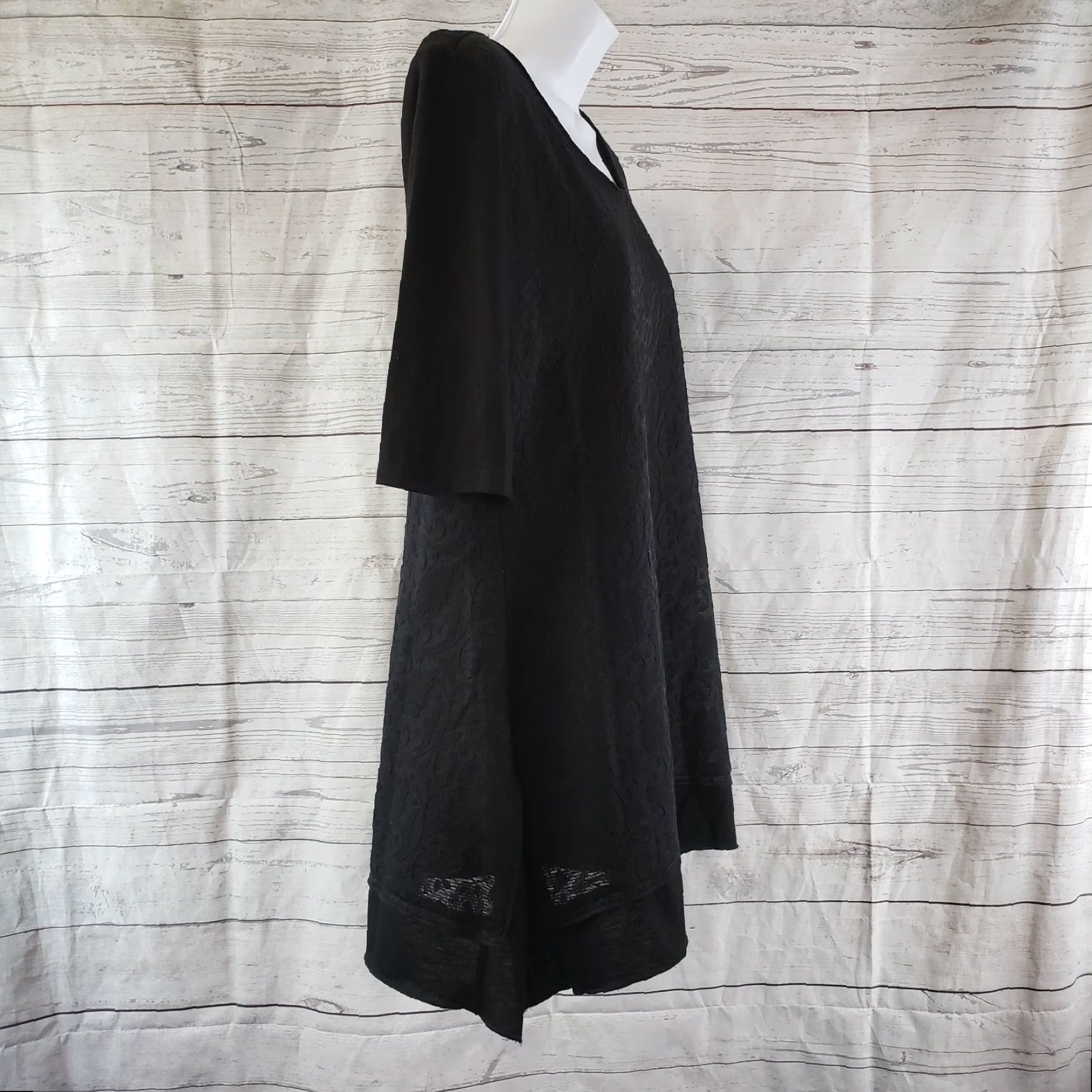 Soft Surroundings Soft Surroundings Blouse Tunic Womens Medium Black Solid 90s Endless Summer? Size M / US 6-8 / IT 42-44 - 4 Thumbnail