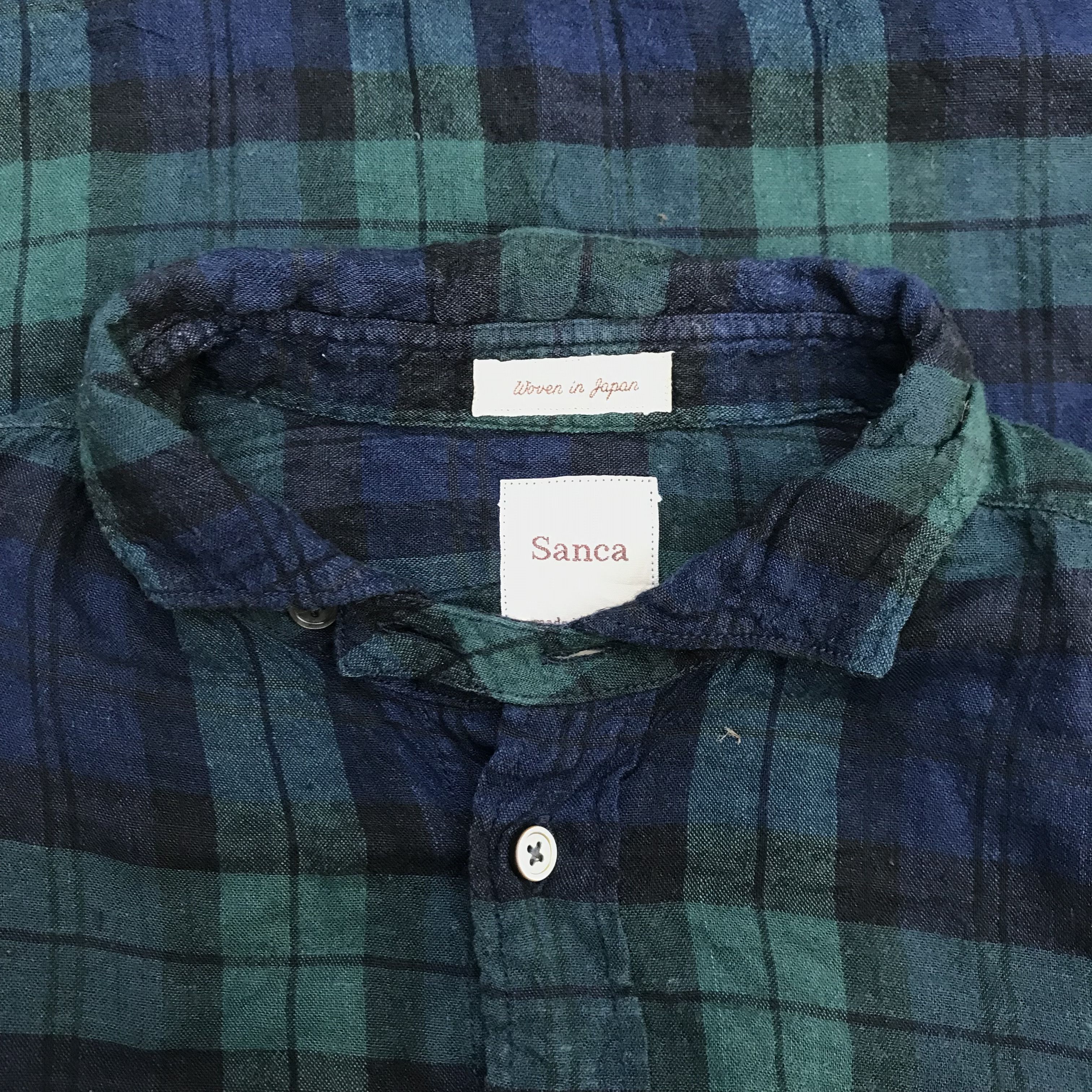 Japanese Brand Vintage Sanca japan Flannel Shirt long sleeves green union Size US M / EU 48-50 / 2 - 5 Thumbnail