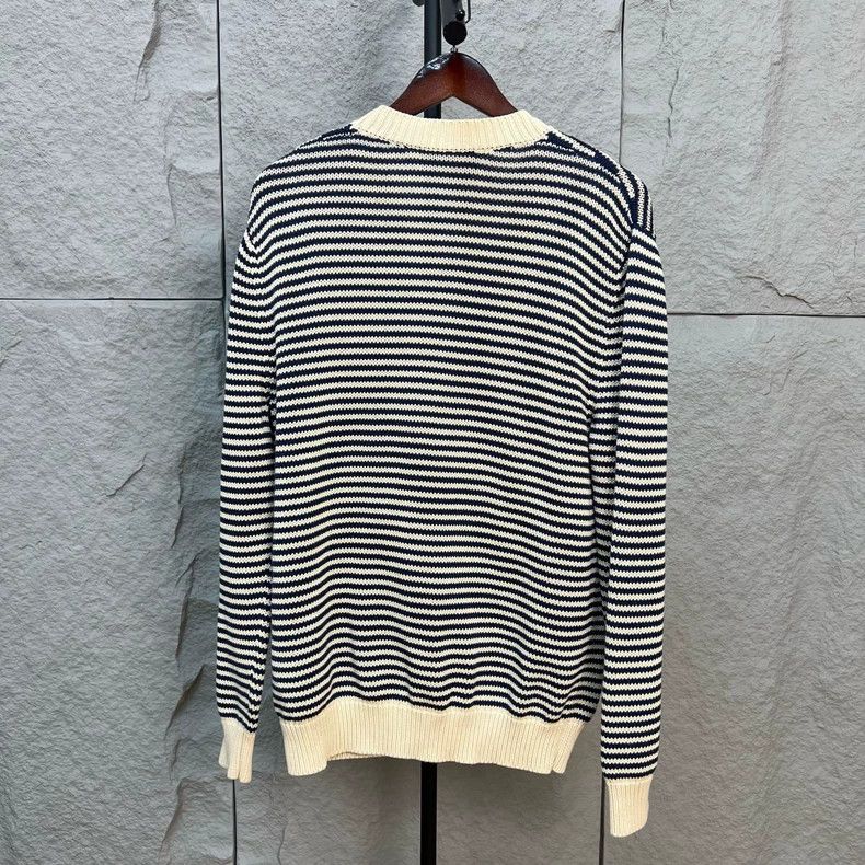 Gucci Gucci V-neck embroidered striped knitted coat Size L / US 10 / IT 46 - 2 Thumbnail
