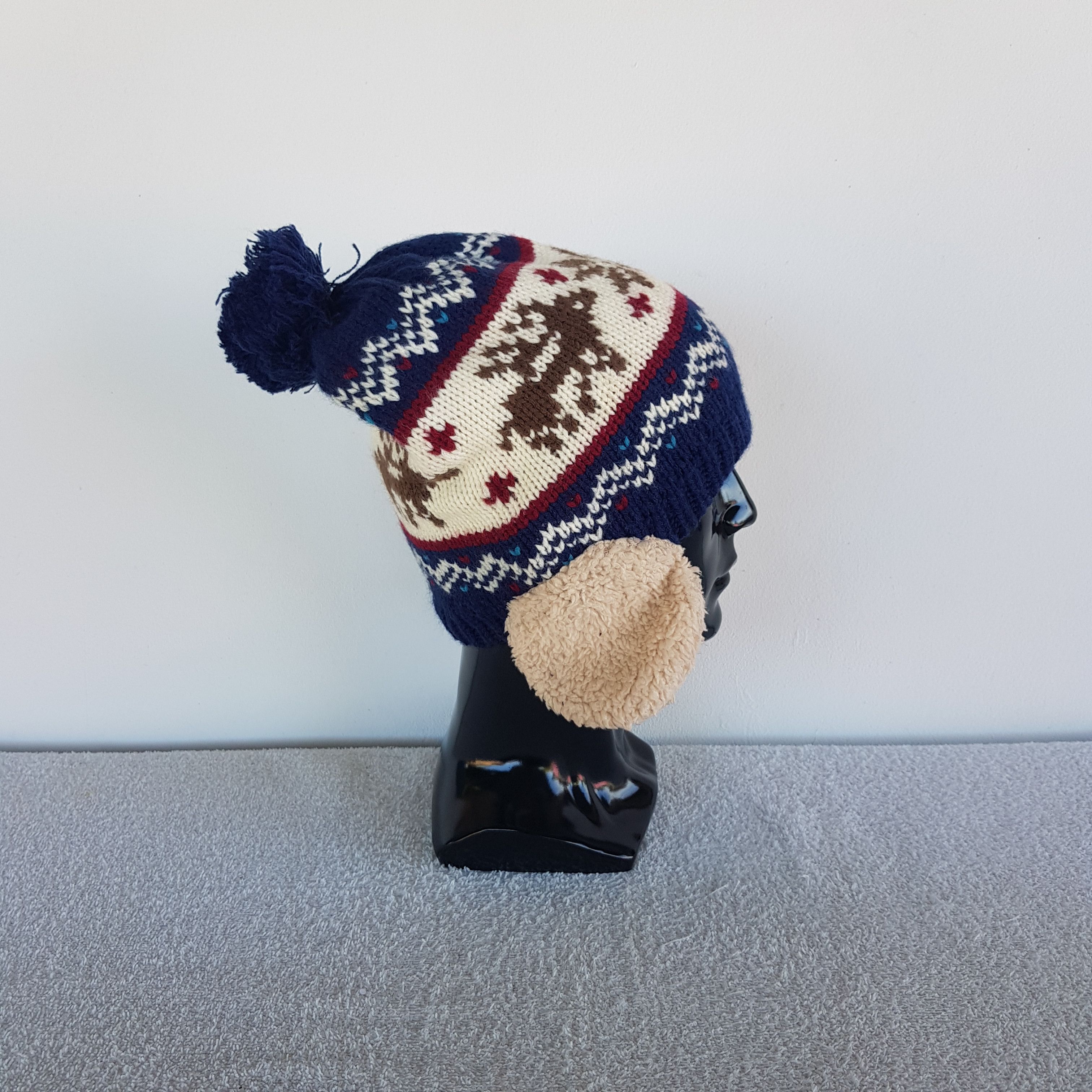 Other Vintage Motherway Earflap Beanie Deer Knit Snow Caps Hats. Size ONE SIZE - 4 Thumbnail