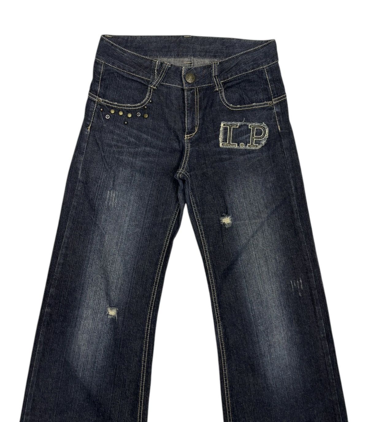 If Six Was Nine × JNCO 🔥Y2K Low Rise Flare Baggy Jeans Wide Leg Inner Press Denim Size US 30 / EU 46 - 5 Thumbnail