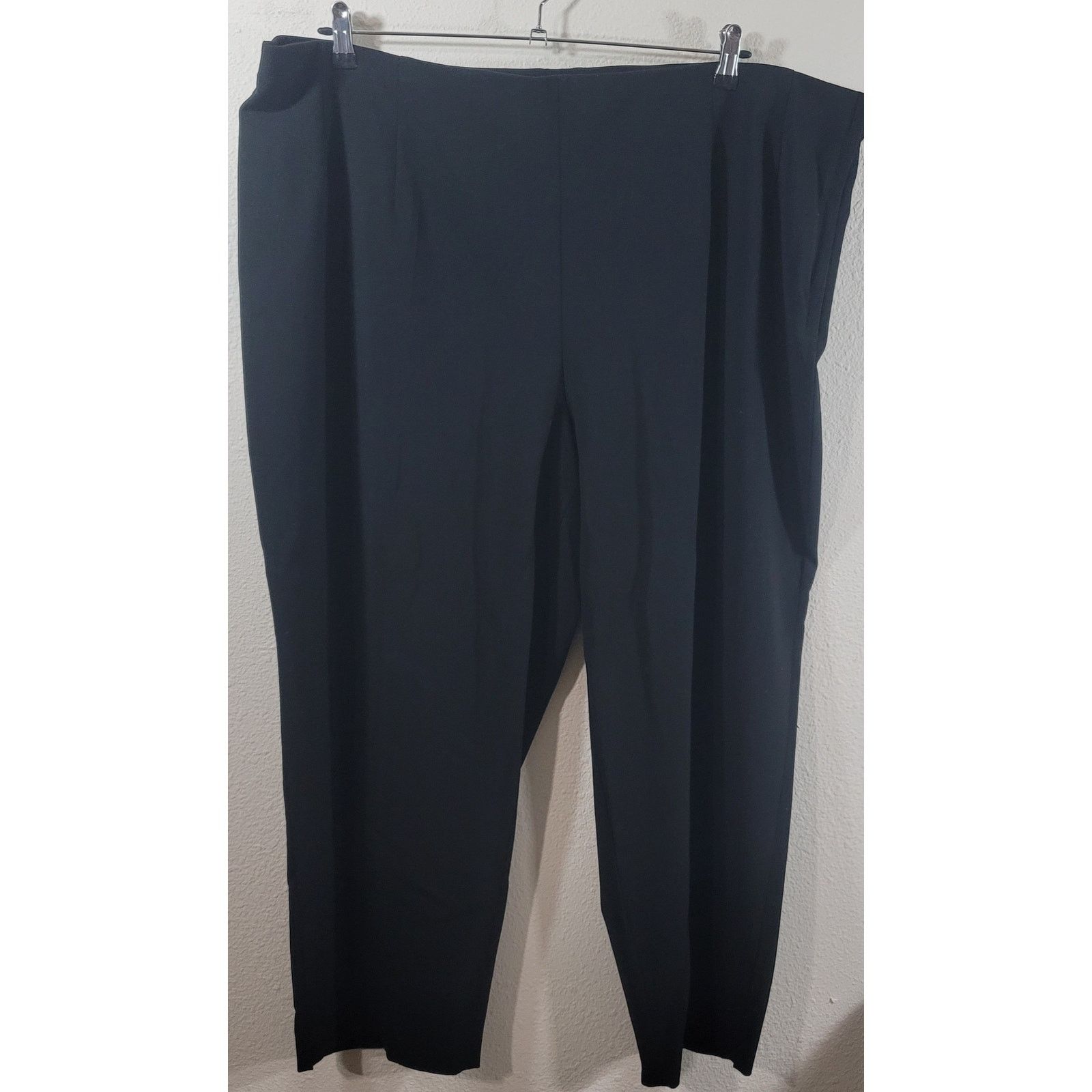 Other Avenue Black Stretch Flat Front Dress Pants 26P Side Zip Size 42" / US 20 - 1 Thumbnail