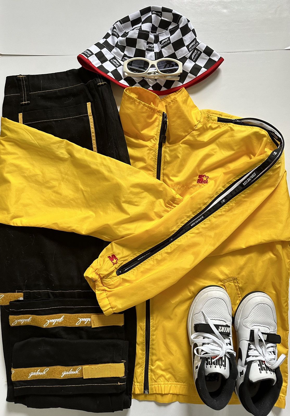 Starter STARTER 90s Yellow Embroidered Zipper Sleeve Windbreaker Size US XL / EU 56 / 4 - 7 Thumbnail