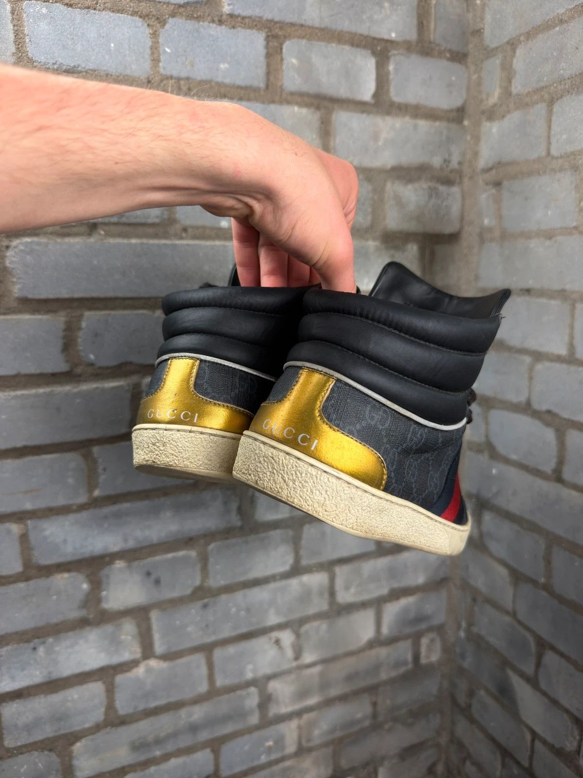Gucci Gucci GG monogram supreme canvas high top trainers Size US 8 / EU 41 - 9 Thumbnail