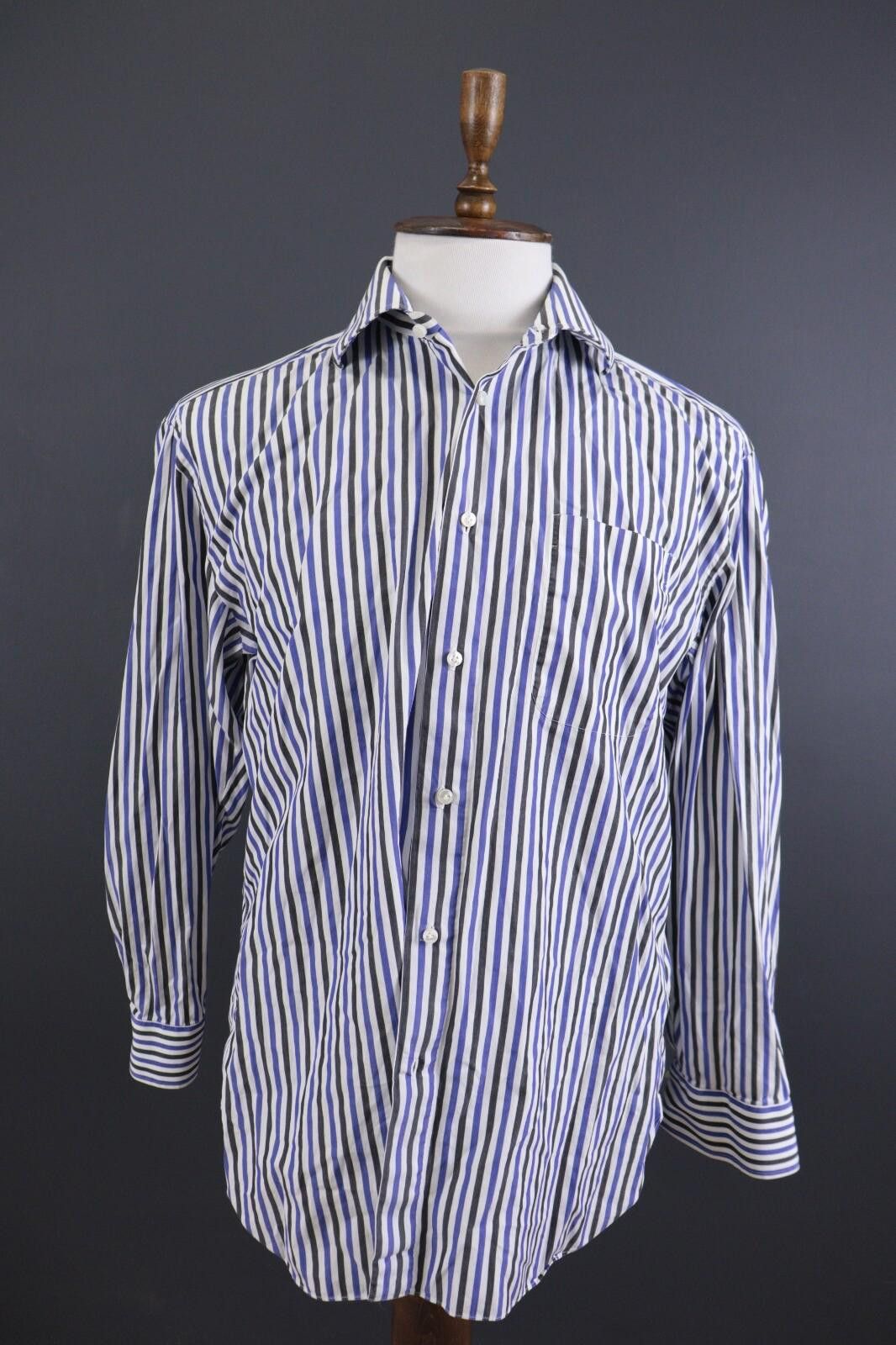 Luigi Borrelli Luigi Borrelli Bernies White-Blue-Black Shirt Size 41 16 Size US M / EU 48-50 / 2 - 1 Thumbnail
