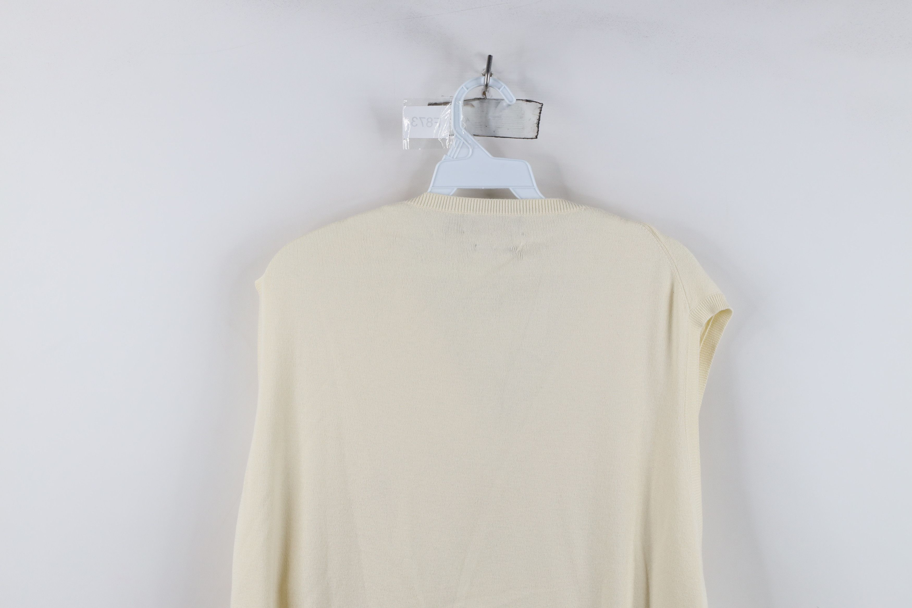 Ralph Lauren Vintage Ralph Lauren Cotton Ribbed Knit Sweater Vest Cream Size US XXL / EU 58 / 5 - 10 Thumbnail