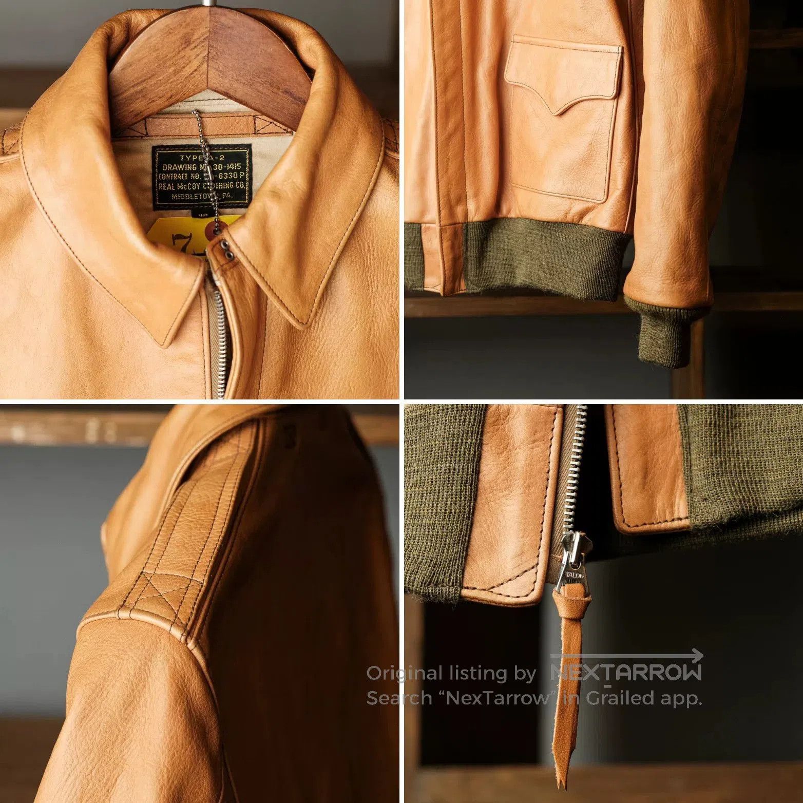 The Real McCoy's real mccoy a2 leather jacket in sunset yellow. Size US M / EU 48-50 / 2 - 9 Thumbnail