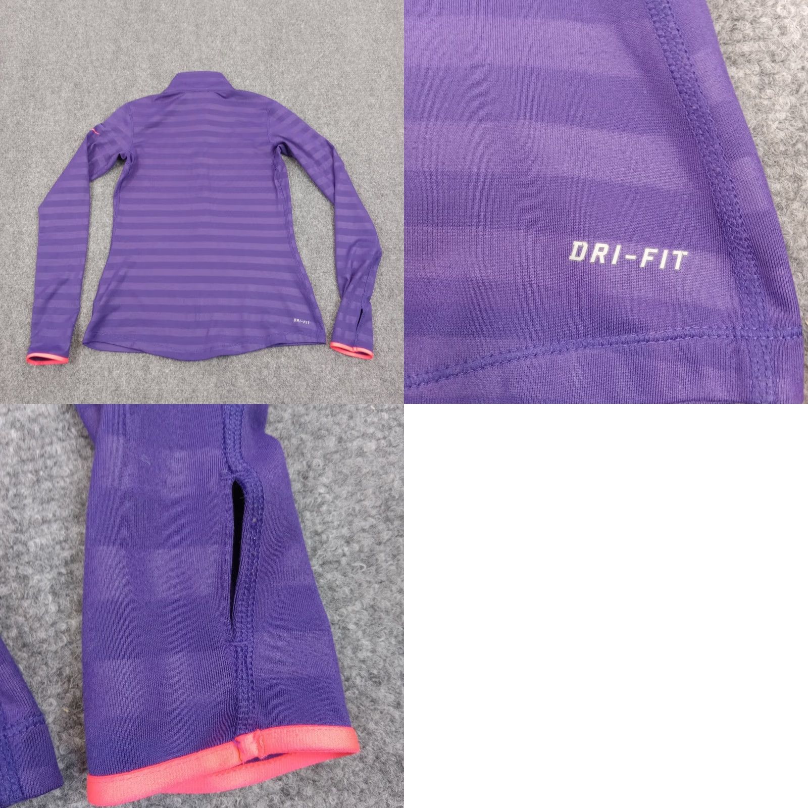 Nike Nike Womens Medium Purple Striped Sweater Long Sleeve Mock Neck Lightweight Size M / US 6-8 / IT 42-44 - 8 Thumbnail