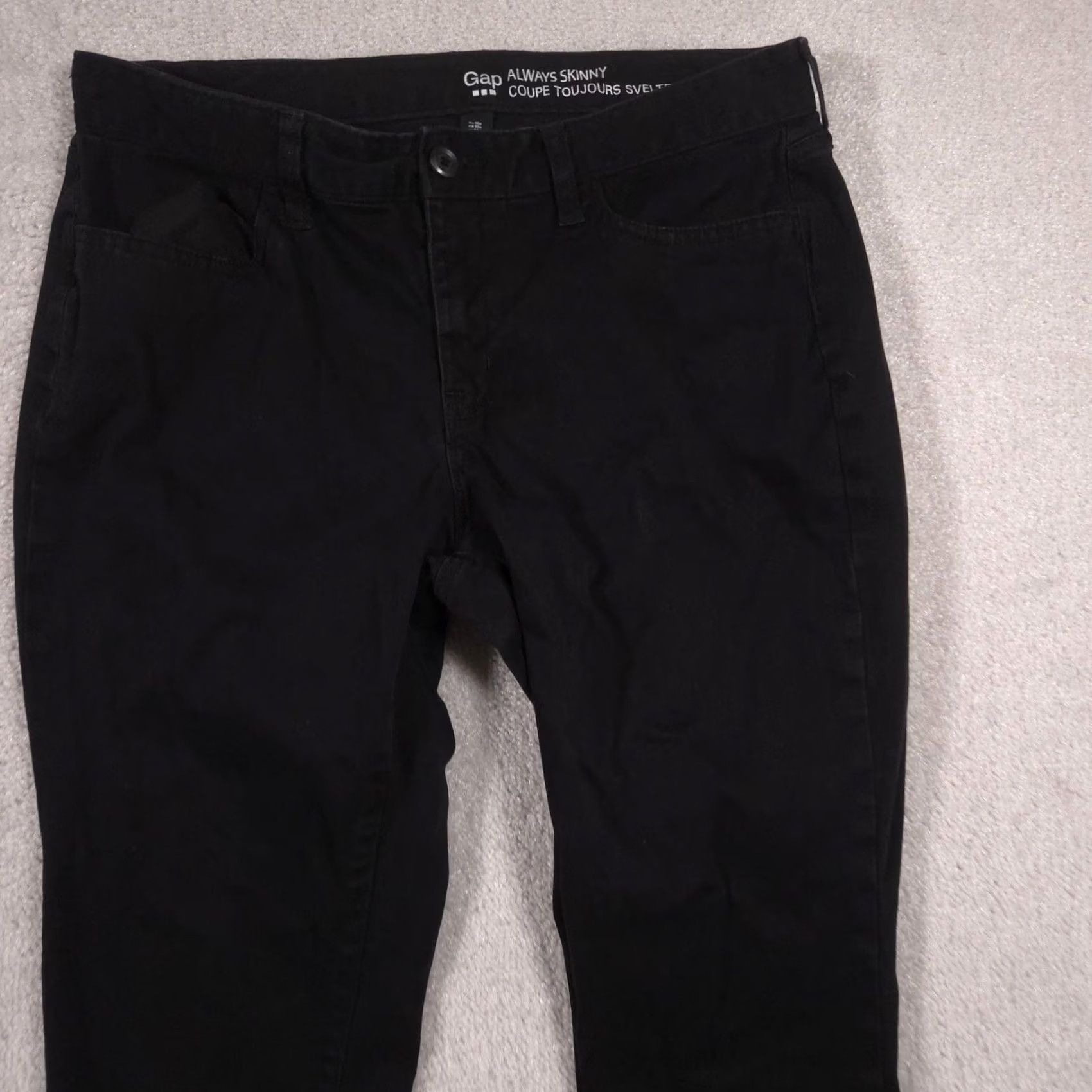 Gap Gap Always Skinny Jeans Womens 10 Black Dark Wash Mid Rise Slim Stretch Jeans Women 10R - 5-Pocket Denim Regular Rise Black Size 32" / US 10 / IT 46 - 3 Thumbnail