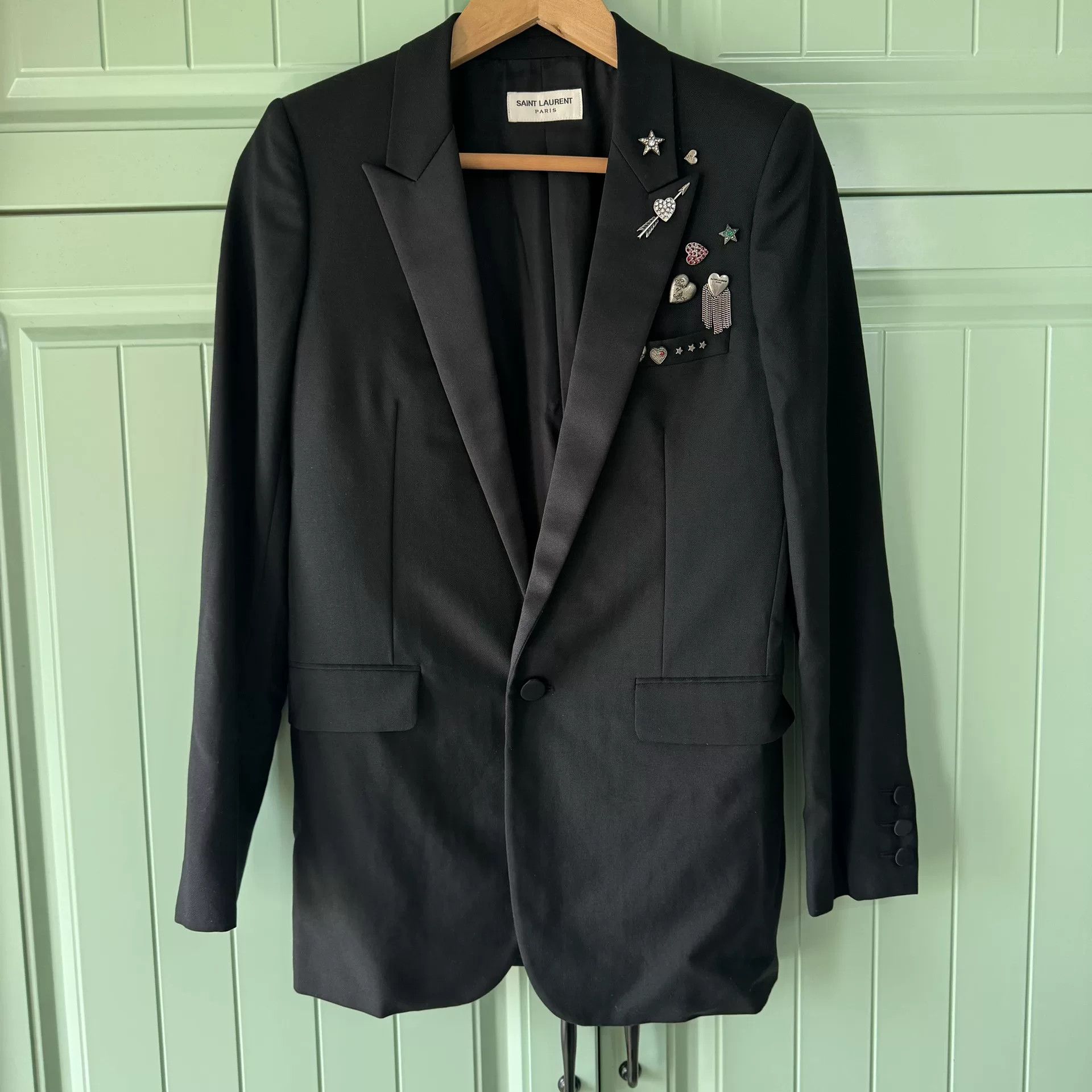 Saint Laurent Paris Saint Laurent Black Wool Blazer Size S / US 4 / IT 40 - 1 Thumbnail