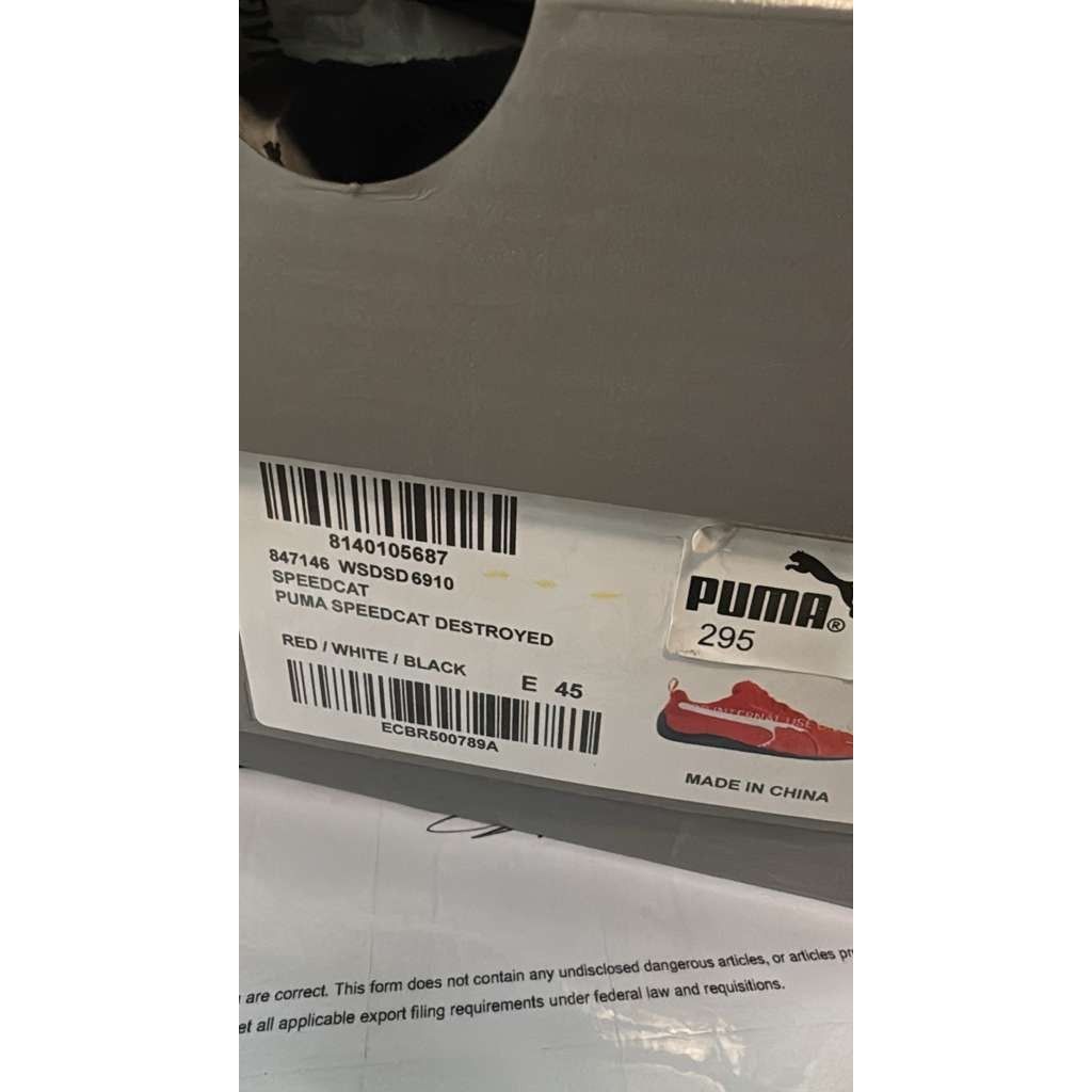 Balenciaga × Puma o1rshd1 Q:2 / Speedcat Destroyed Low Top Sneaker in Red Size US 12 / EU 45 - 24 Thumbnail