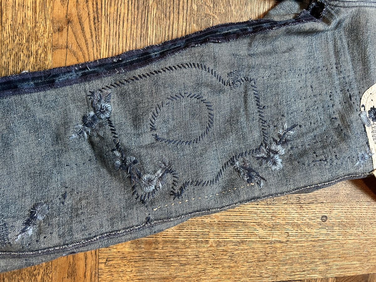 Ralph Lauren Purple Label Runway Tie-Dyed Hand Embroidered and Beaded Boro Jeans Size US 30 / EU 46 - 15 Thumbnail