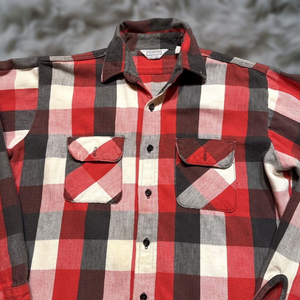 Vintage VINTAGE Five Brothers Shirt Men's L Red Plaid Flannel Cotton Tallman USA Made Size US L / EU 52-54 / 3 - 1 Thumbnail