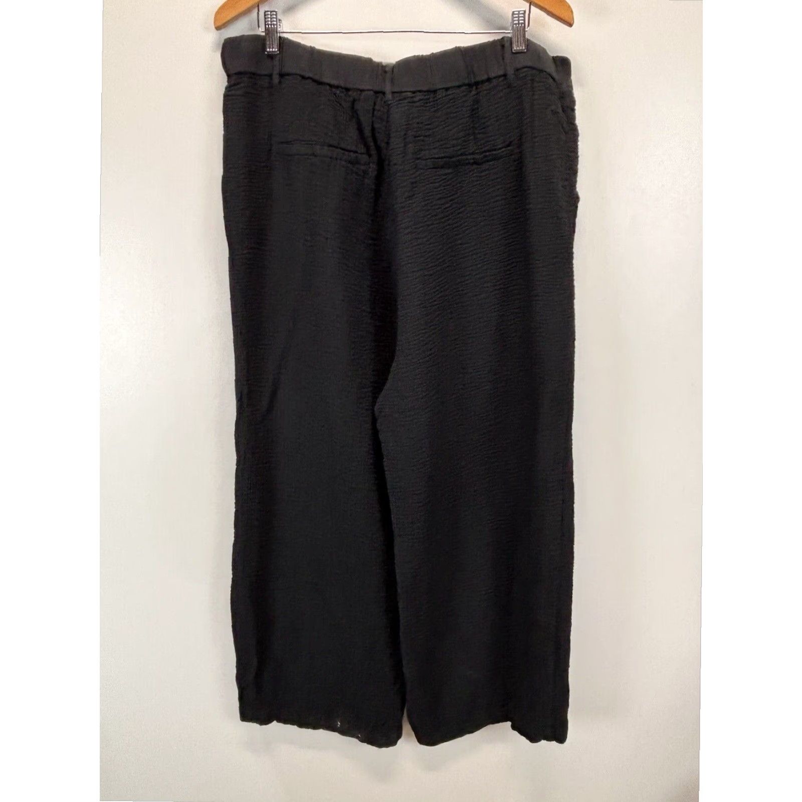 Vintage A New Day Juniors Black Wide Leg Gauze Crop Pants Sz 17 Lightweight Size 38" / US 16 / IT 52 - 3 Thumbnail