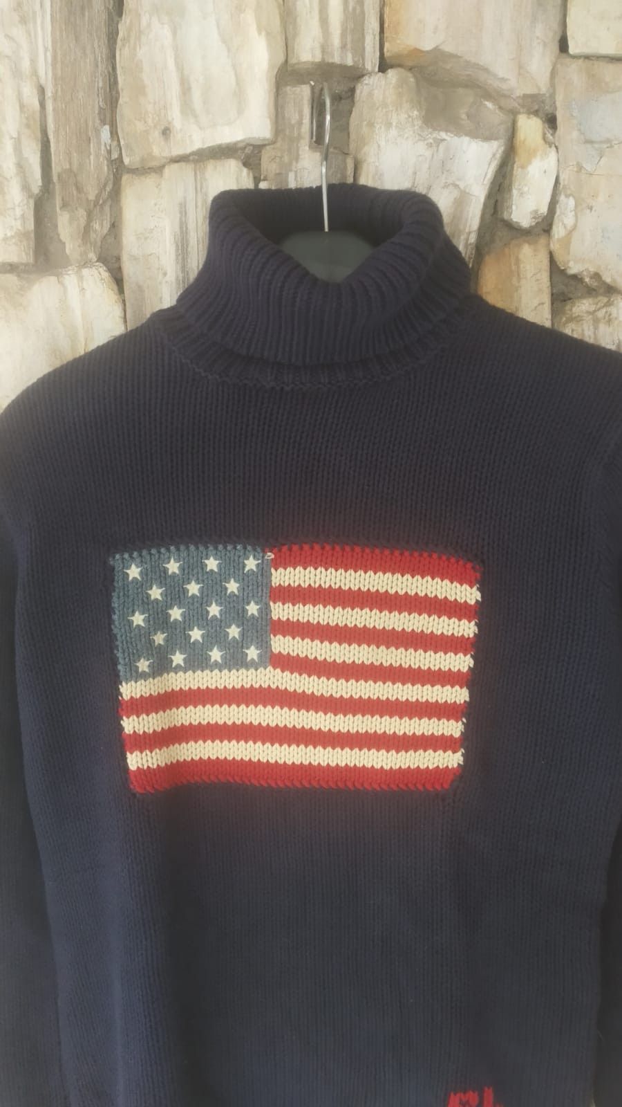 Ralph Lauren Vintage Ralph Lauren flag turtle knit sweater Size L / US 10 / IT 46 - 2 Thumbnail