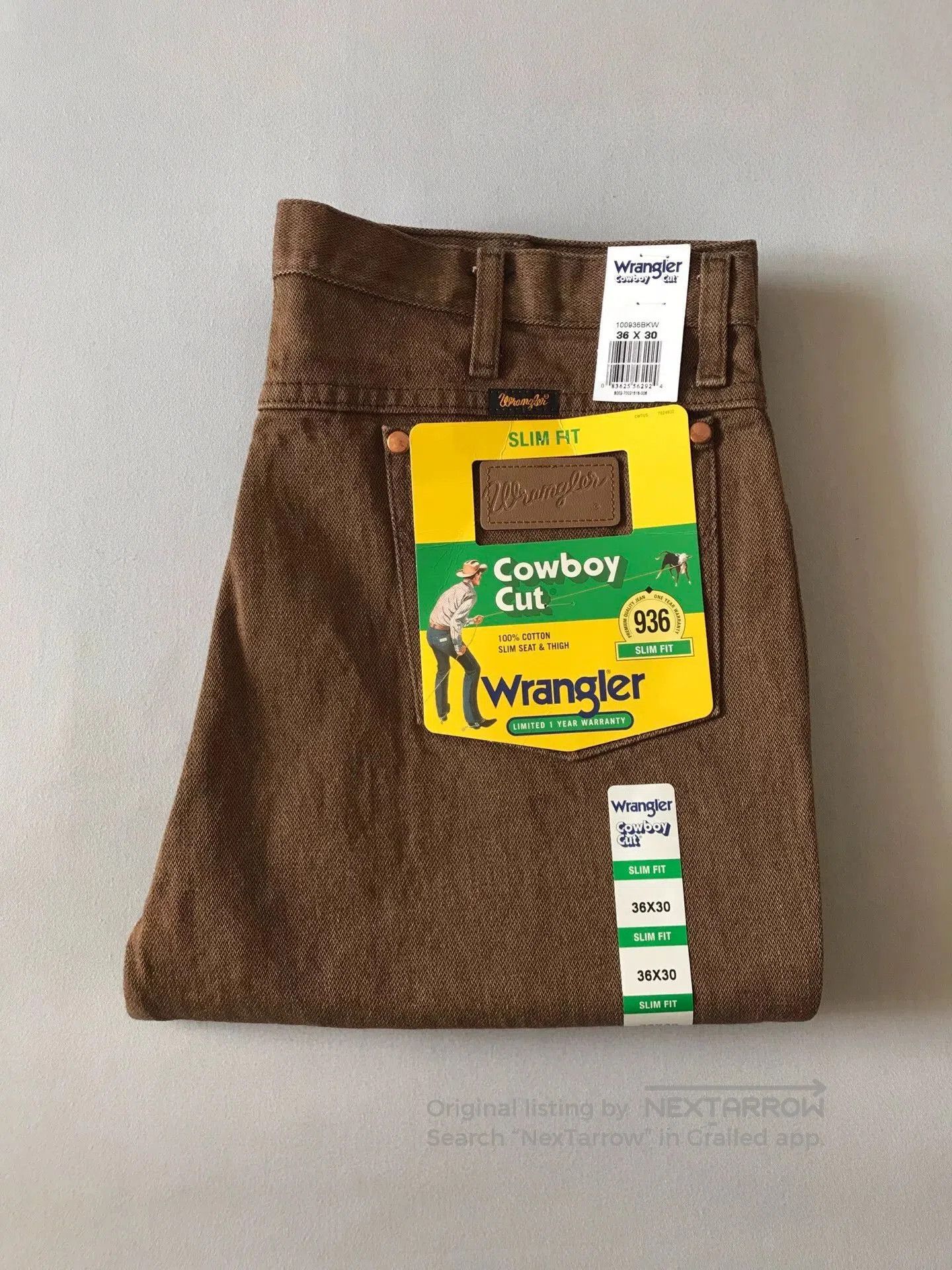 Wrangler Wrangler 936BKW Brown Jeans W36L30. Size US 36 / EU 52 - 1 Thumbnail