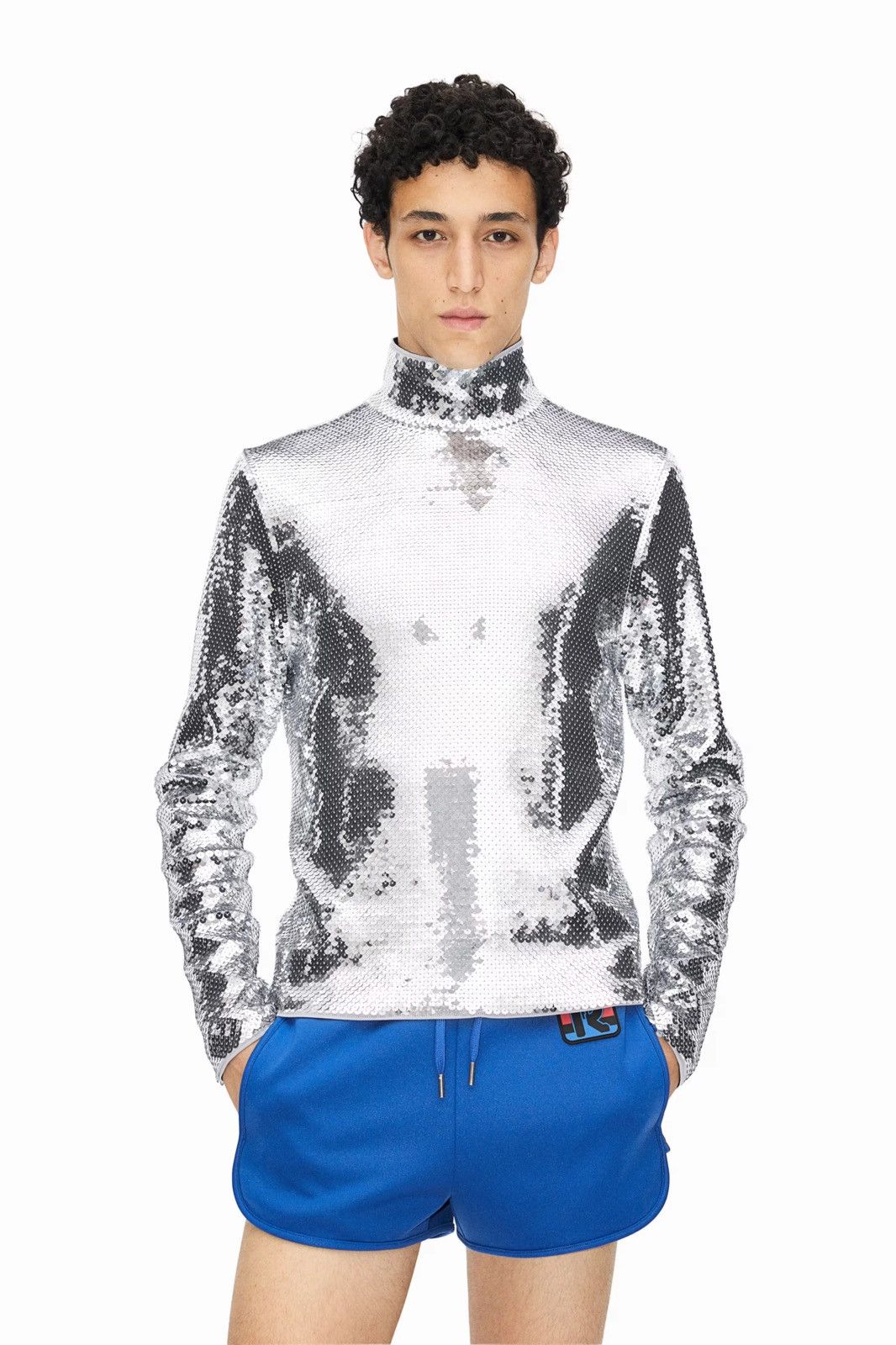 Designer GRAIL !!! H&M x Rabanne silver zip 1/4 very rare Size US M / EU 48-50 / 2 - 3 Thumbnail