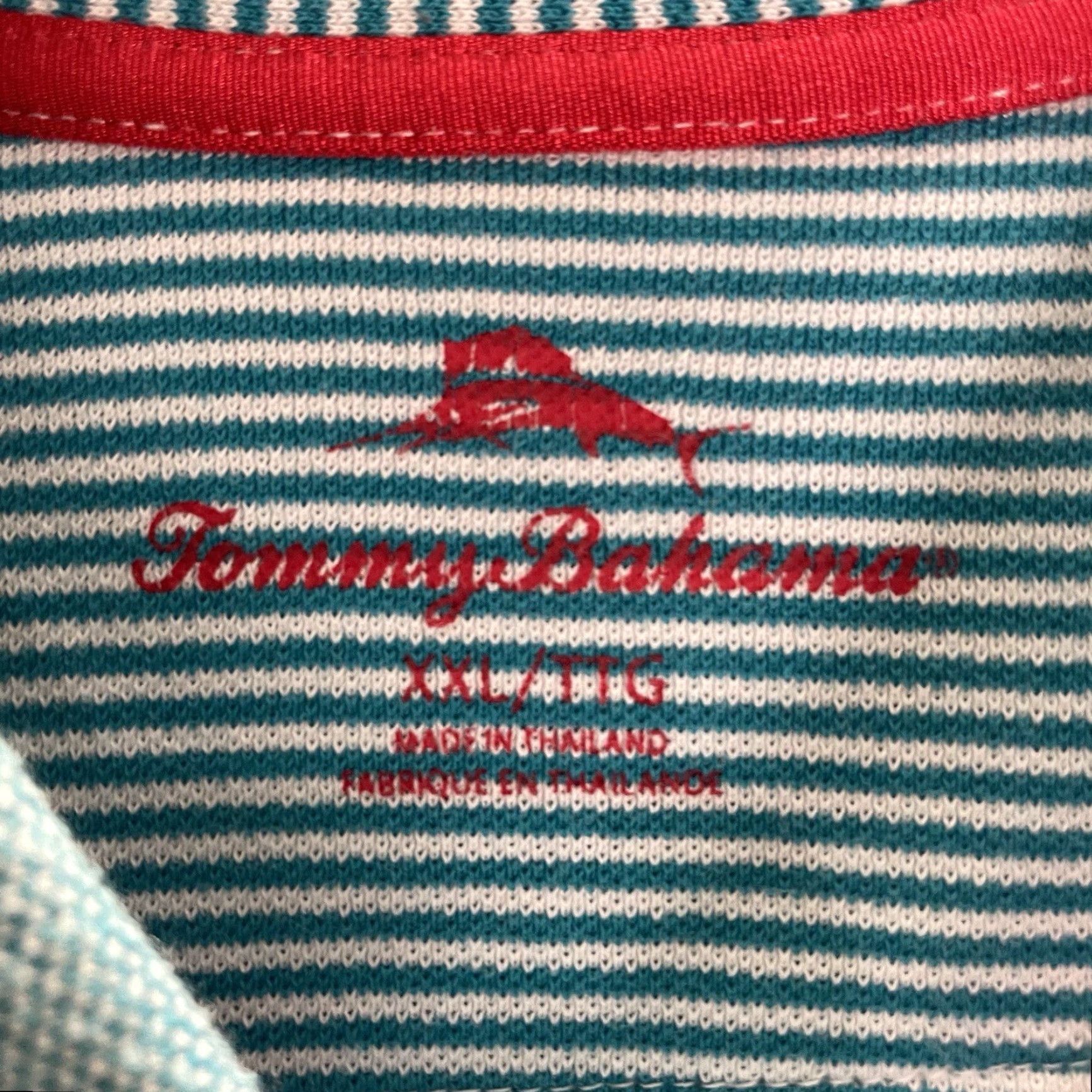 Tommy Bahama Tommy Bahama Polo Shirt Striped Blue Mens XXL 2XL Shirt Size US XXL / EU 58 / 5 - 4 Thumbnail