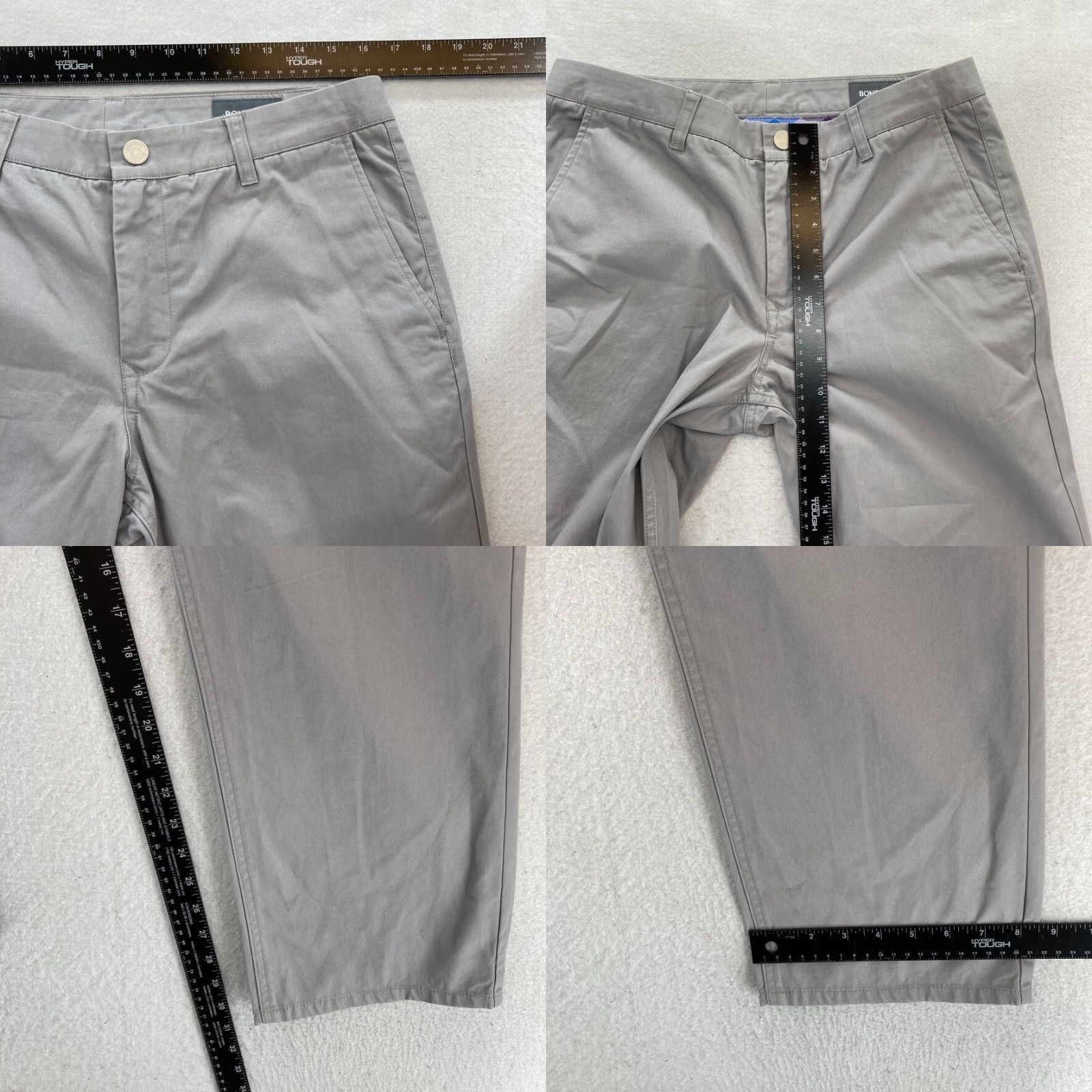 Bonobos Bonobos Pants Mens 33x30 Straight Leg Gray Chino Pants Mid Rise Preppy Reg Fit - Casual, Regular, 33x30, Gray, Chino, Men, Pants Size US 33 - 8 Thumbnail