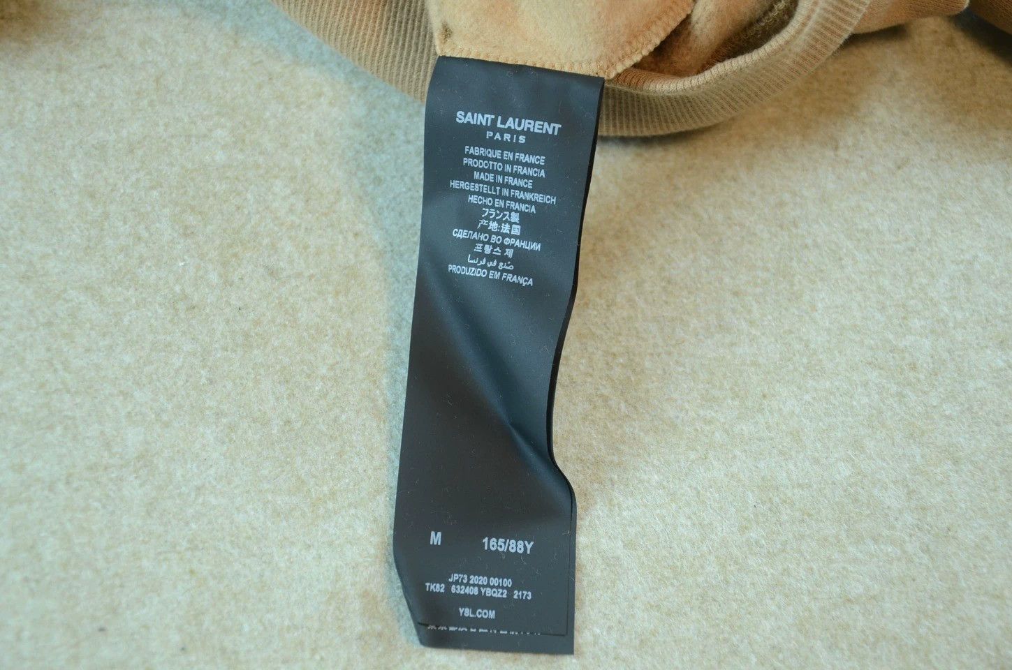 Saint Laurent Paris SLP distressed logo khaki oversized hoodie M Size US M / EU 48-50 / 2 - 7 Thumbnail